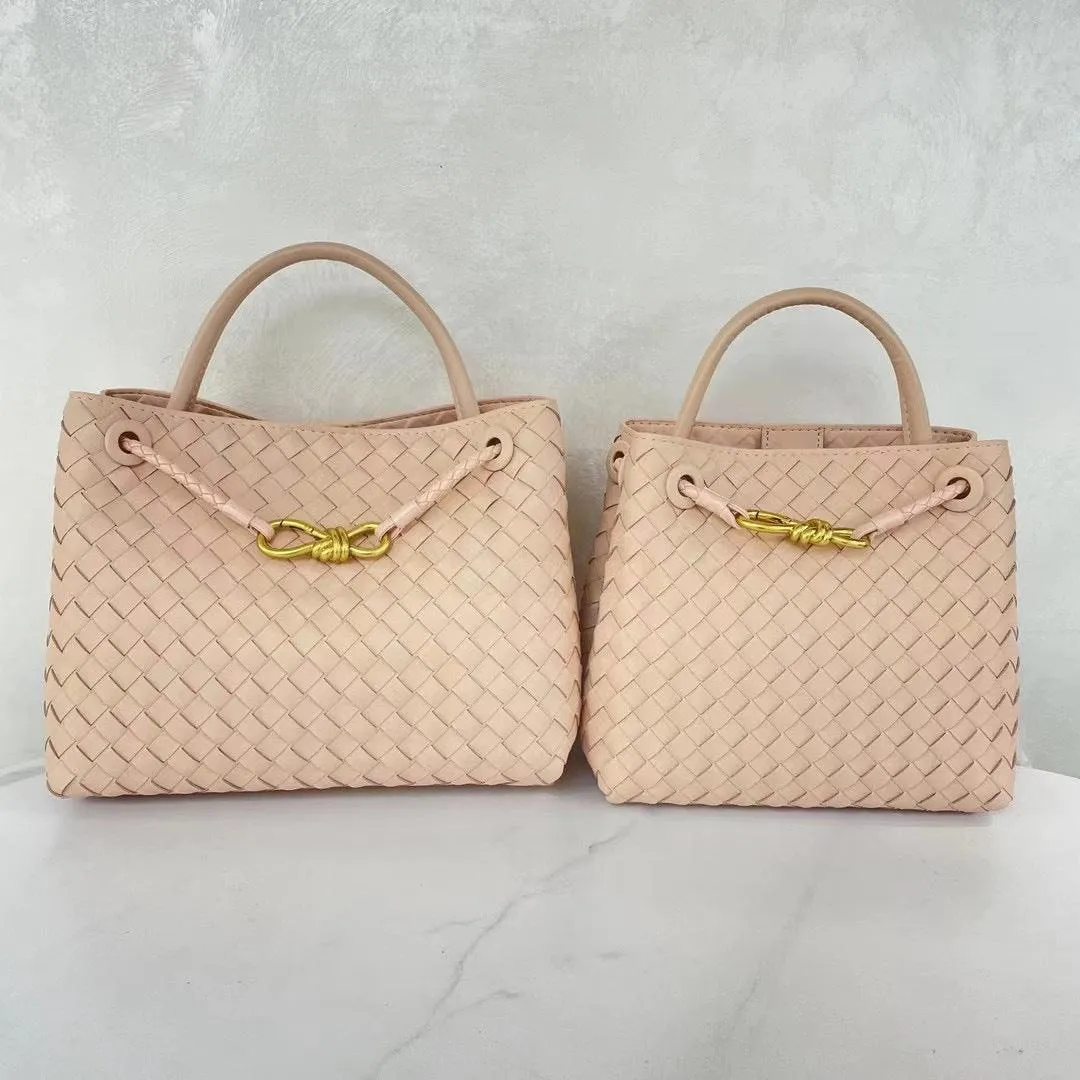 Cowhide Leather Knotted Intrecciato Shoulder Bag | Woven Handbag With Metal Buckle, Daily Fashion Designer Bag, Woven Shoulder Purse