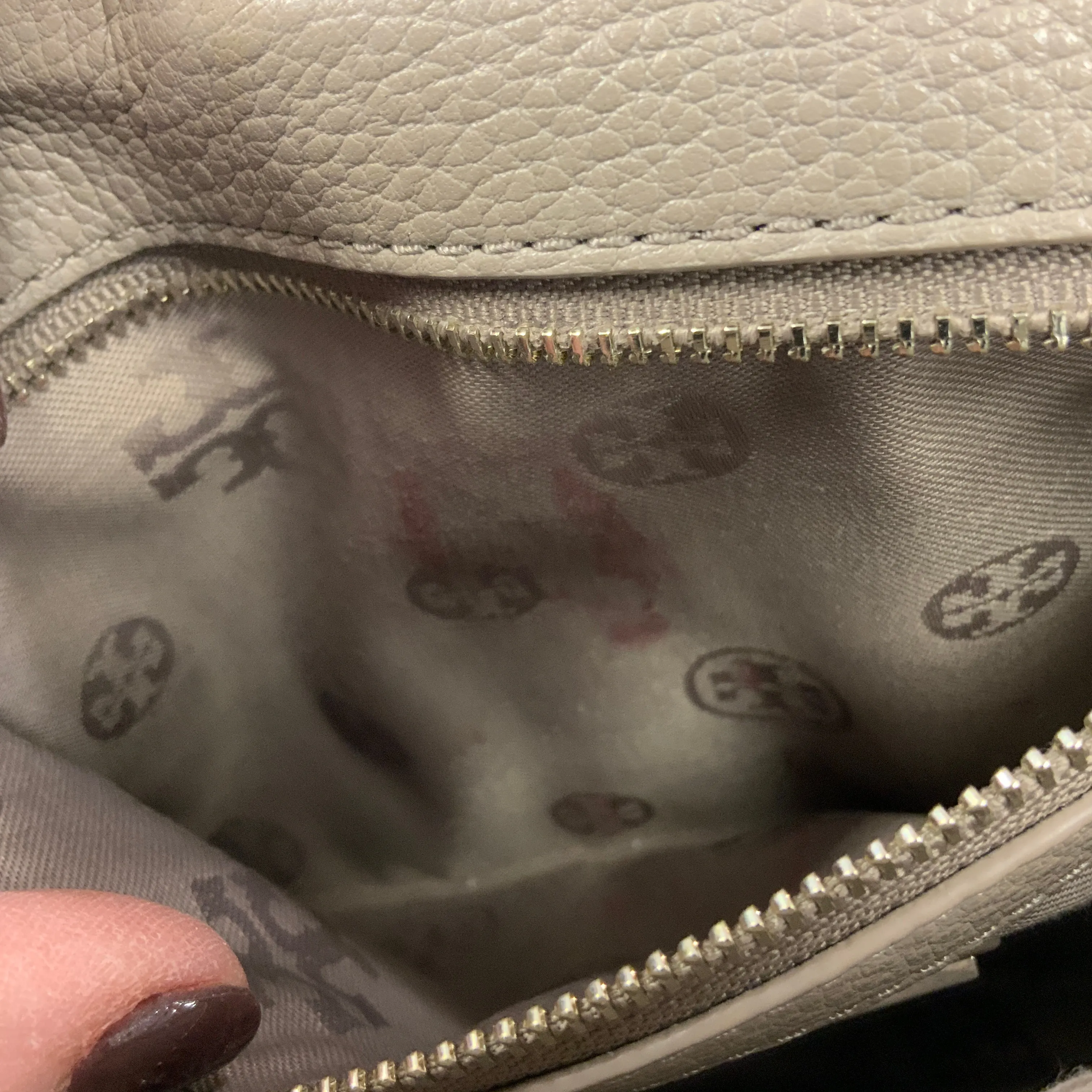 Crossbody Designer By Tory Burch In Taupe, Size:Medium