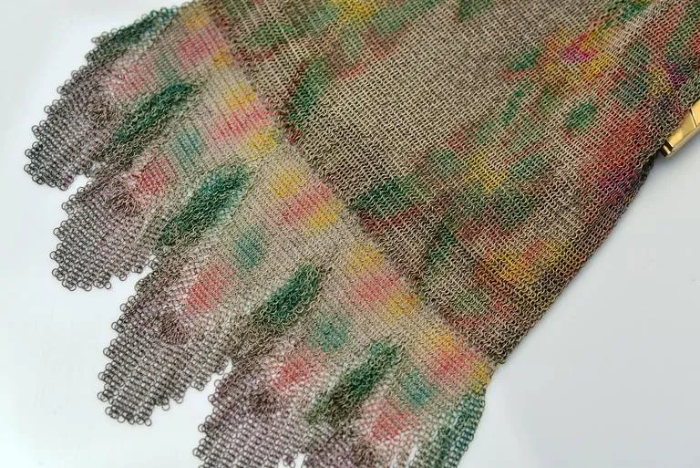 Edwardian Whiting and Davis Dresden Multi-Color Mesh Bag