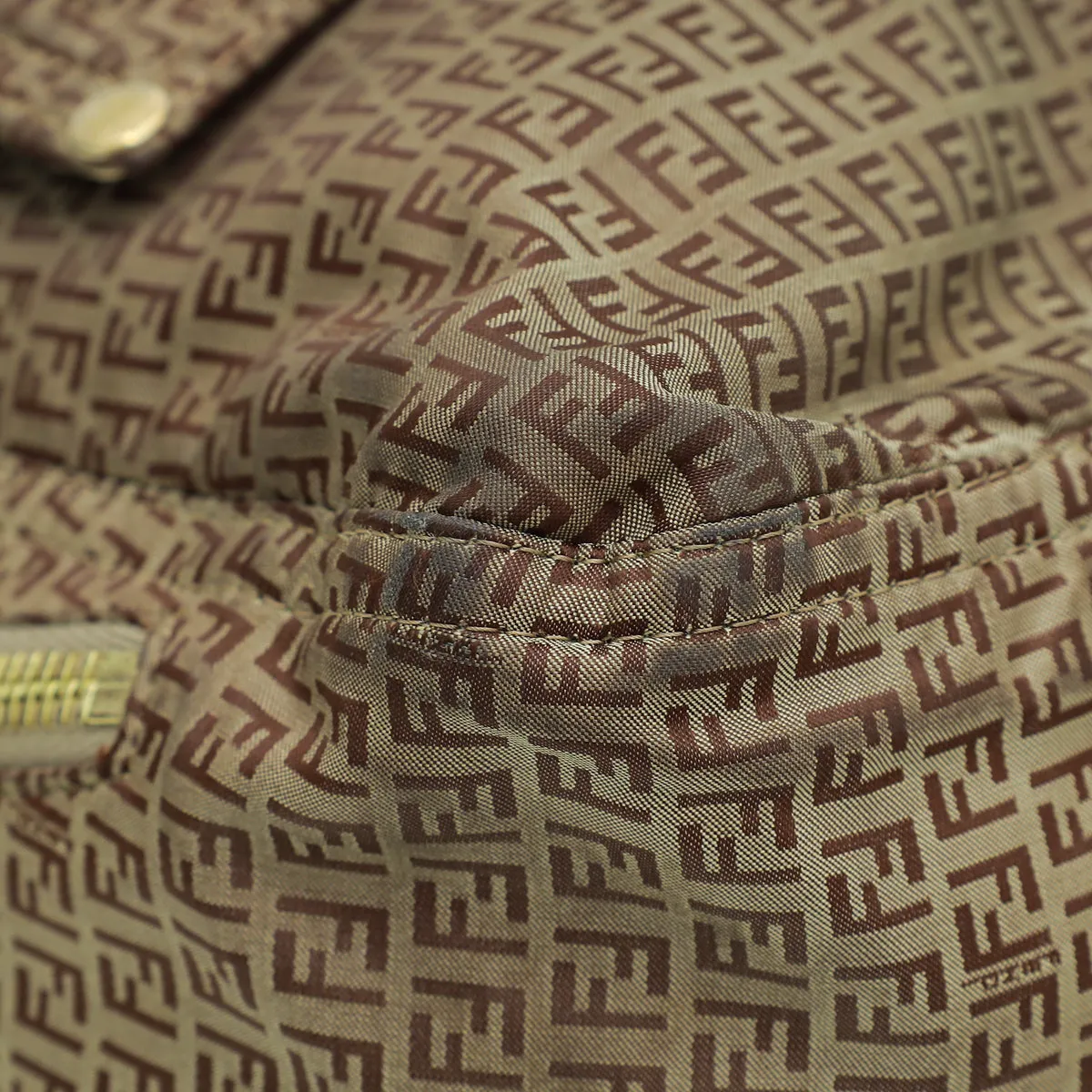 Fendi Brown Zucchino Nylon Shoulder Bag
