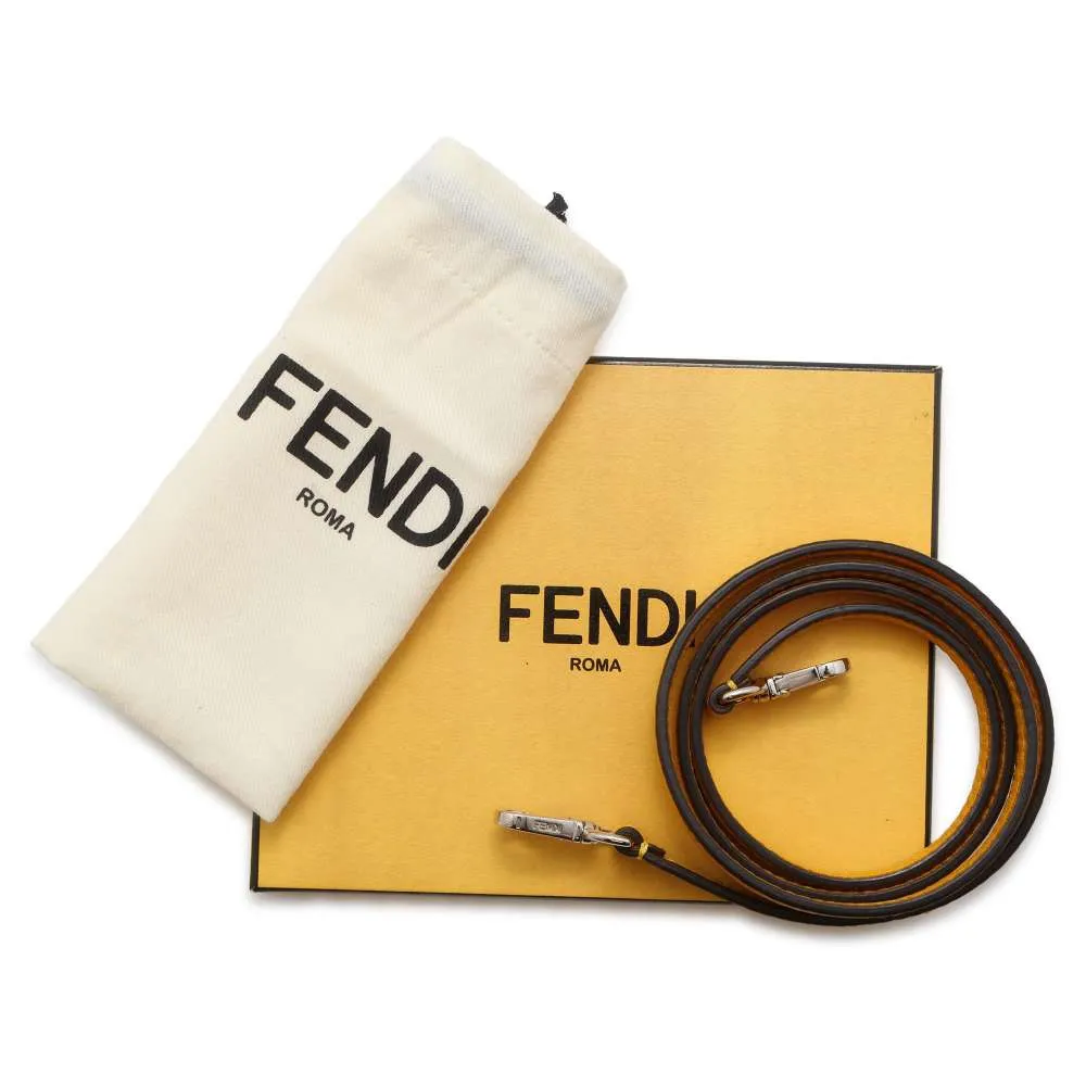 FENDI Flat Bucket Shoulder Bag Yellow 7M0311 Leather