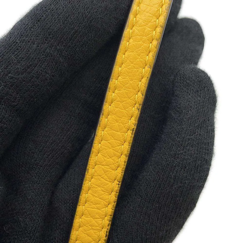 FENDI Flat Bucket Shoulder Bag Yellow 7M0311 Leather