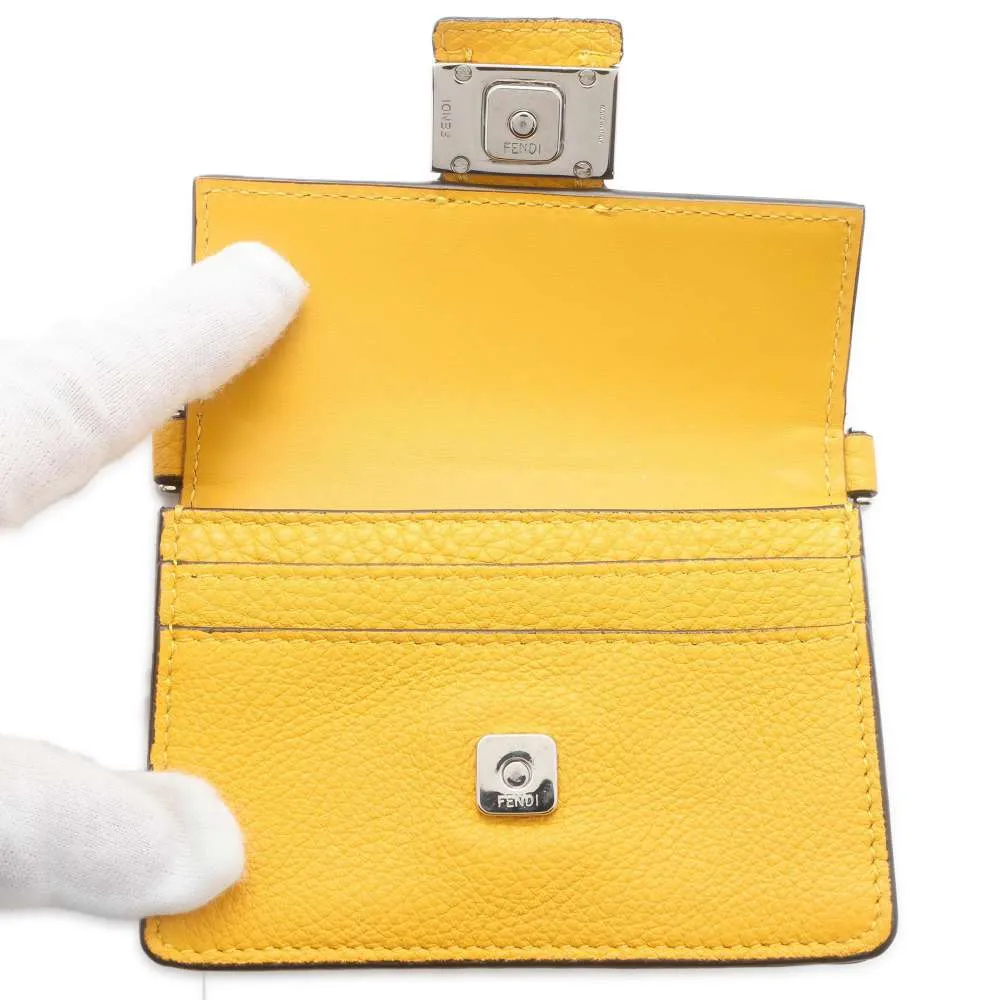 FENDI Flat Bucket Shoulder Bag Yellow 7M0311 Leather