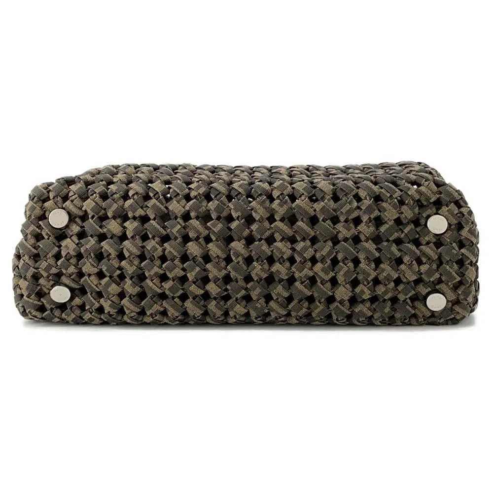 FENDI Peekaboo Shoulder Bag Brown 7VA529 Canvas