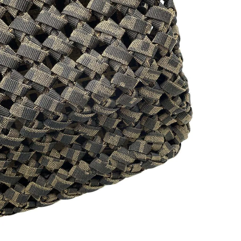 FENDI Peekaboo Shoulder Bag Brown 7VA529 Canvas