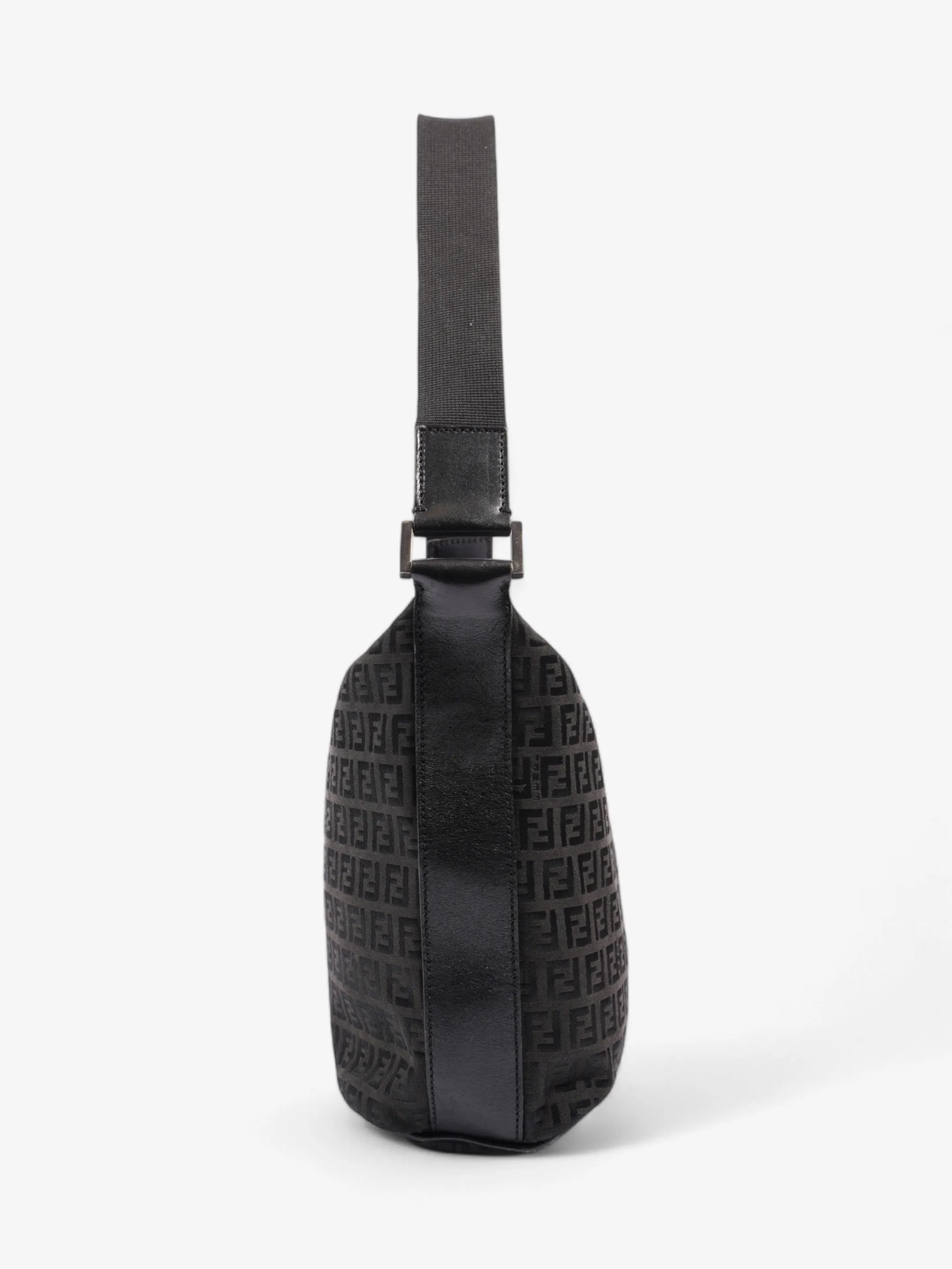 Fendi Zucchino Shoulder Bag Black Canvas