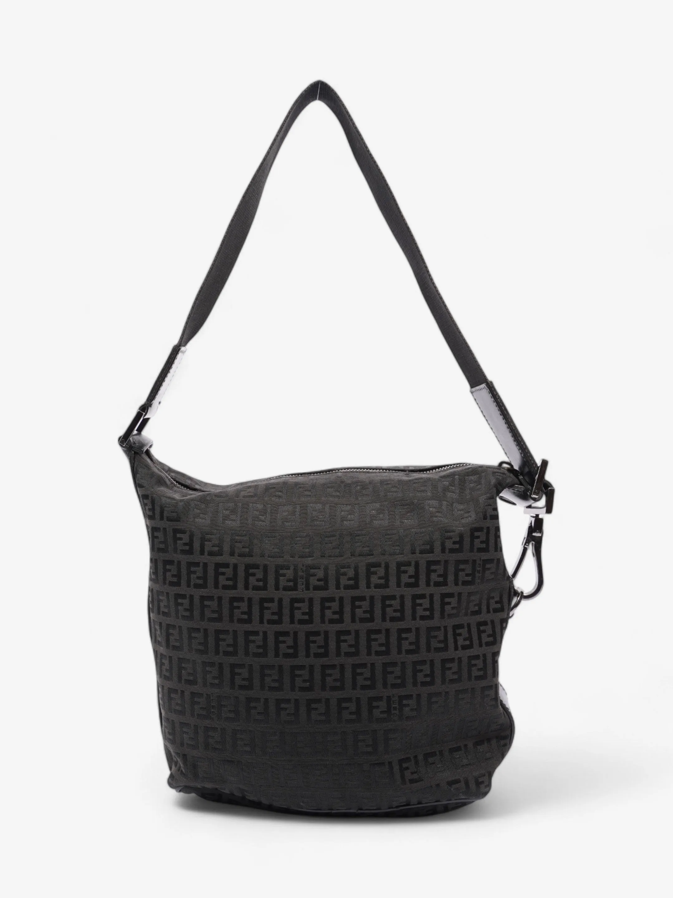 Fendi Zucchino Shoulder Bag Black Canvas