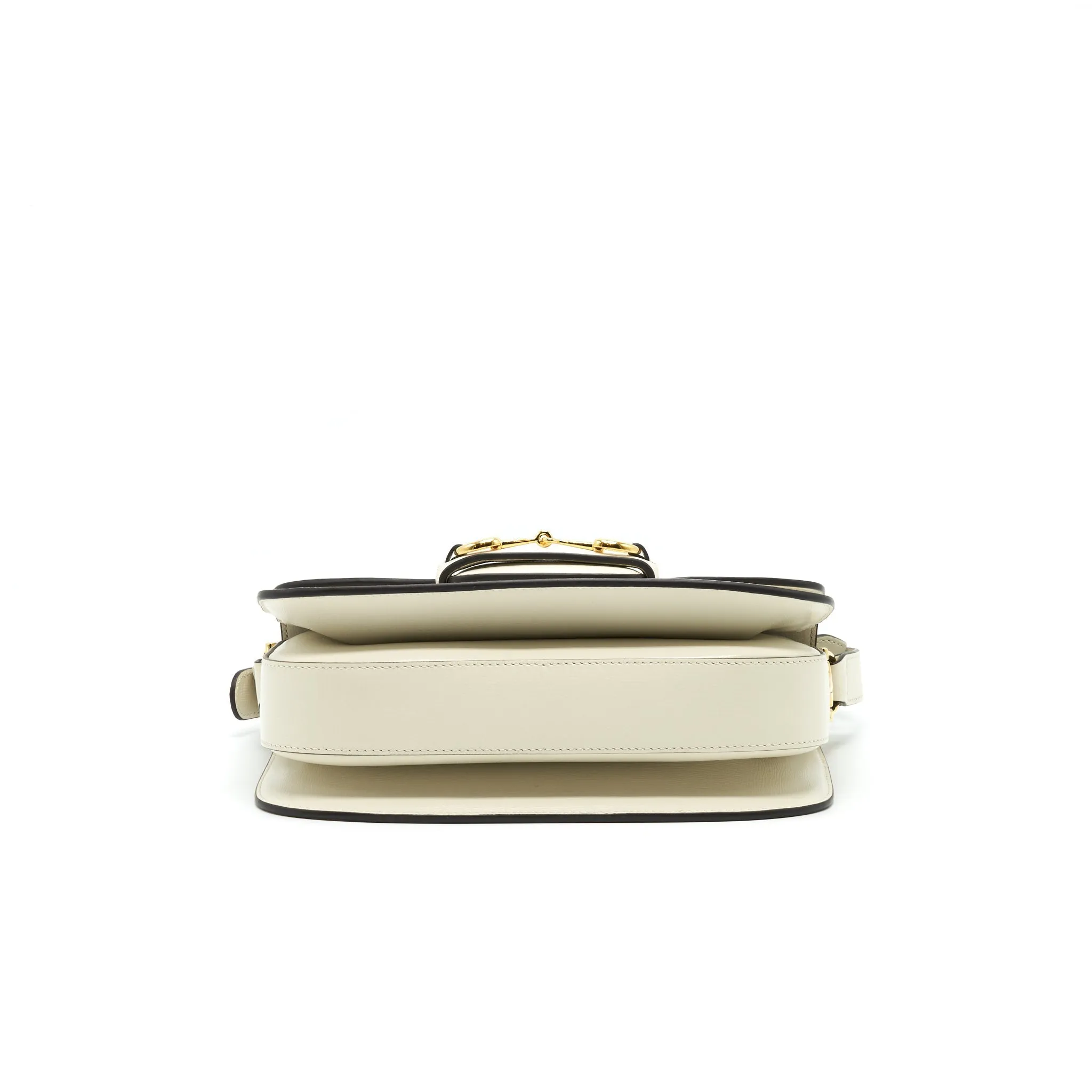 GUCCI 1955 HORSEBIT LEATHER SHOULDER BAG WHITE
