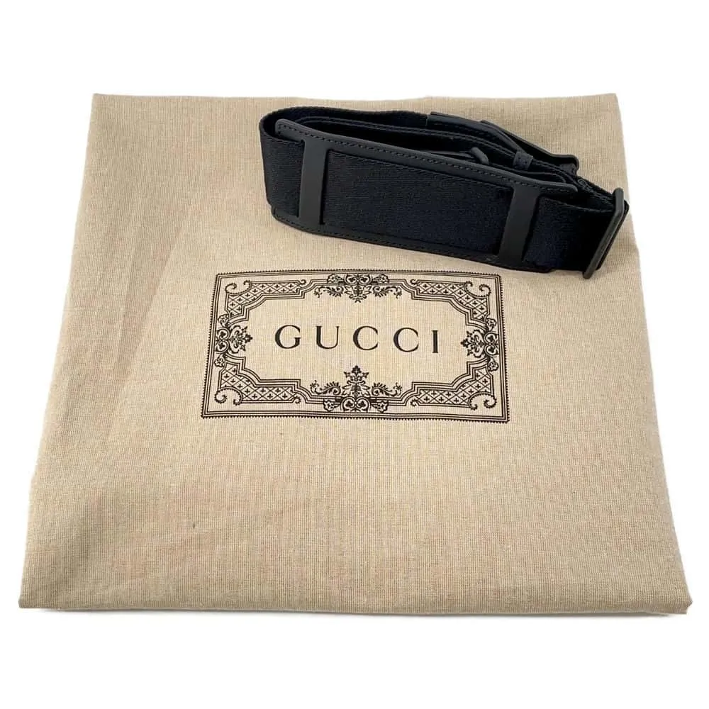 GUCCI 2way Shoulder Tote Black 771238 Rubber effect leather