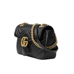 Gucci 443497 DTDIT 1000 Women's Black Matelass?? Leather Shoulder Bag (GG2075)