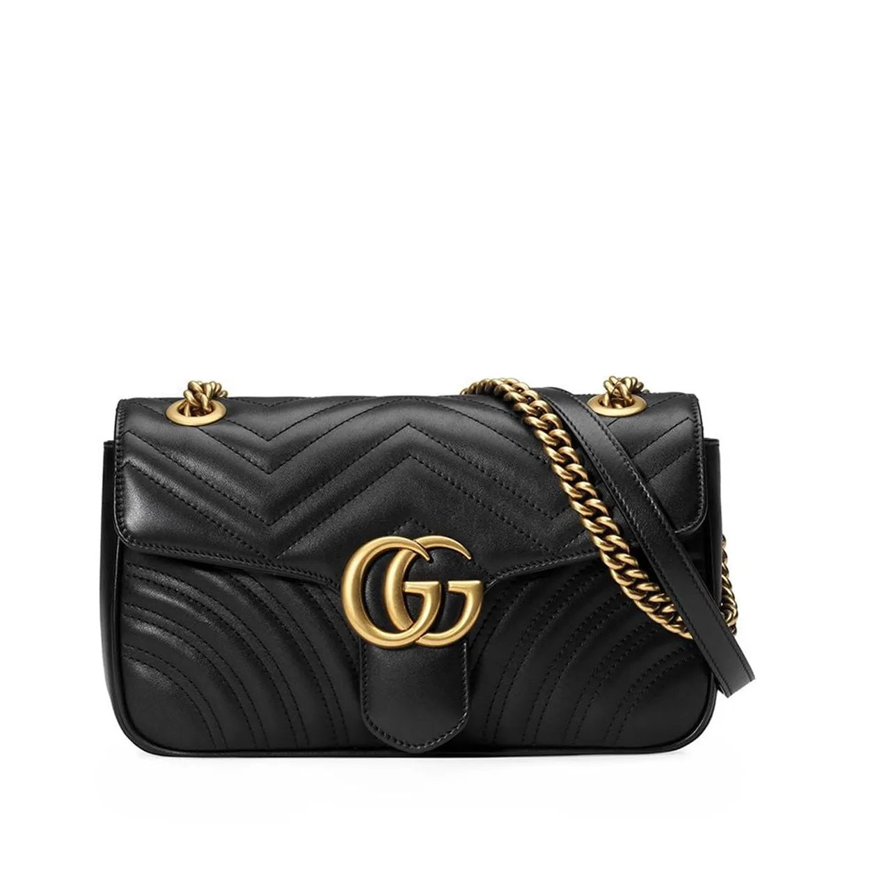 Gucci 443497 DTDIT 1000 Women's Black Matelass?? Leather Shoulder Bag (GG2075)