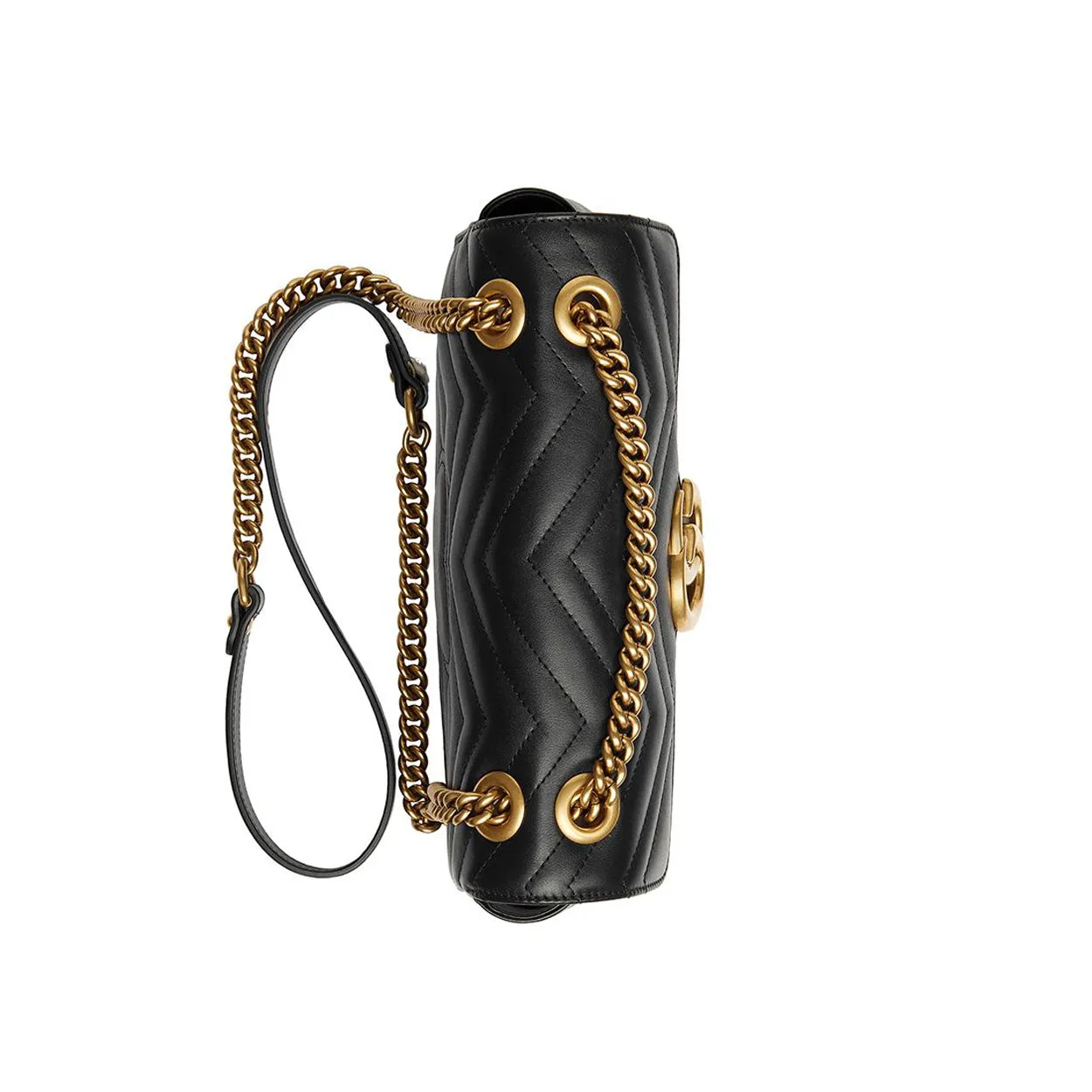 Gucci 443497 DTDIT 1000 Women's Black Matelass?? Leather Shoulder Bag (GG2075)