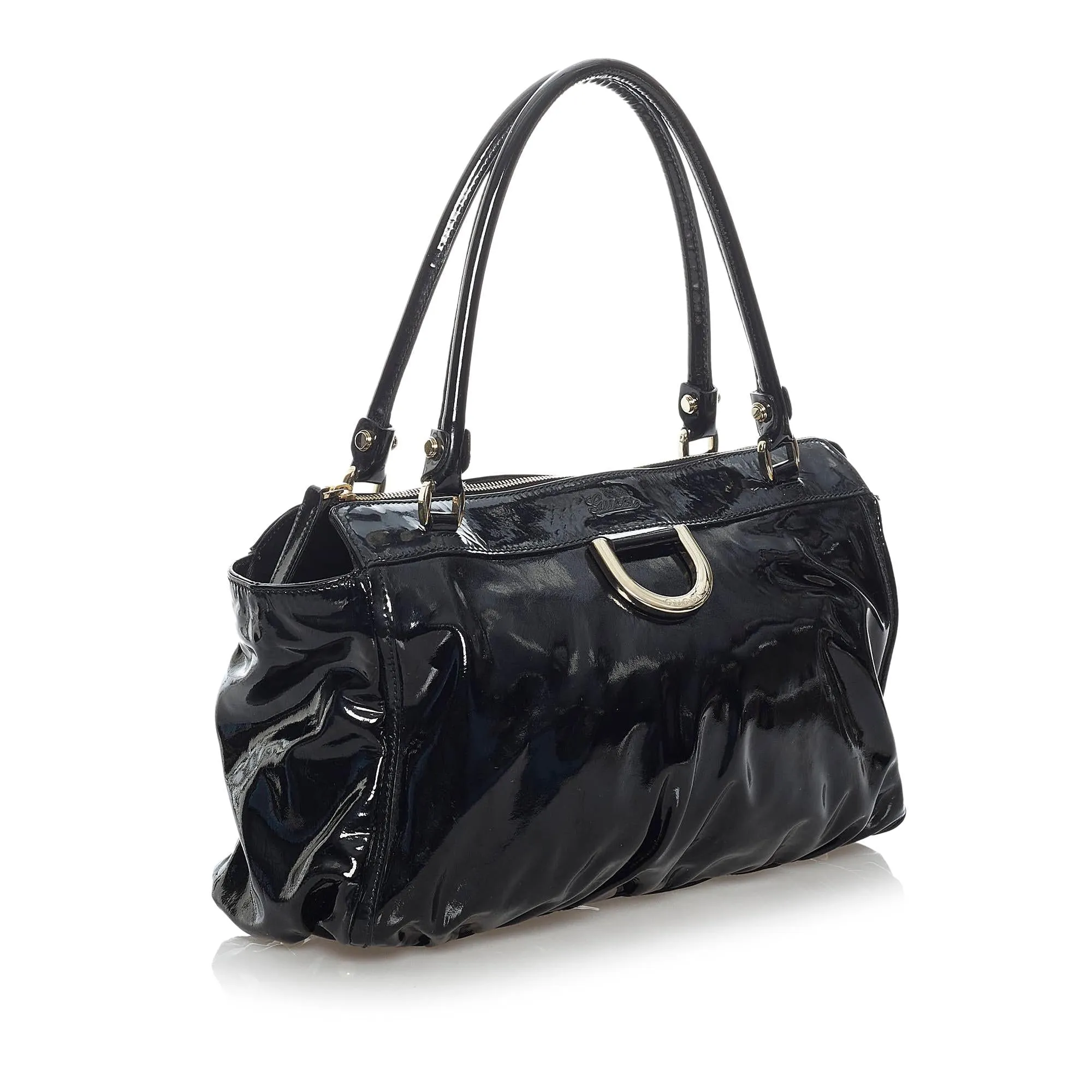 Gucci Abbey D-Ring Patent Leather Shoulder Bag (SHG-30321)