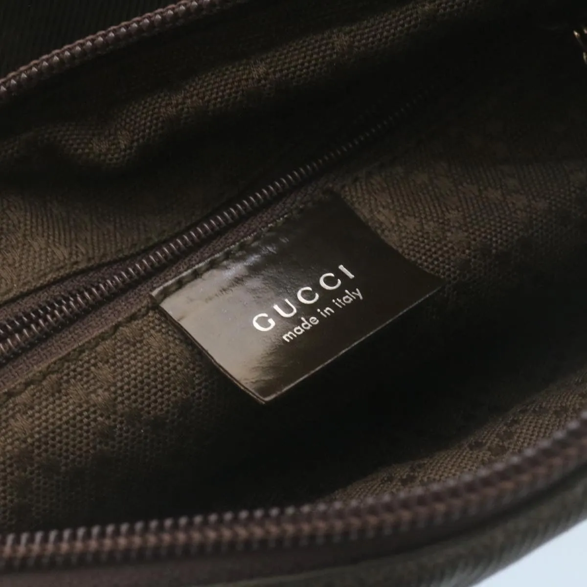 Gucci Bamboo 2Way Shoulder Bag Nylon Dark Brown  ki1593