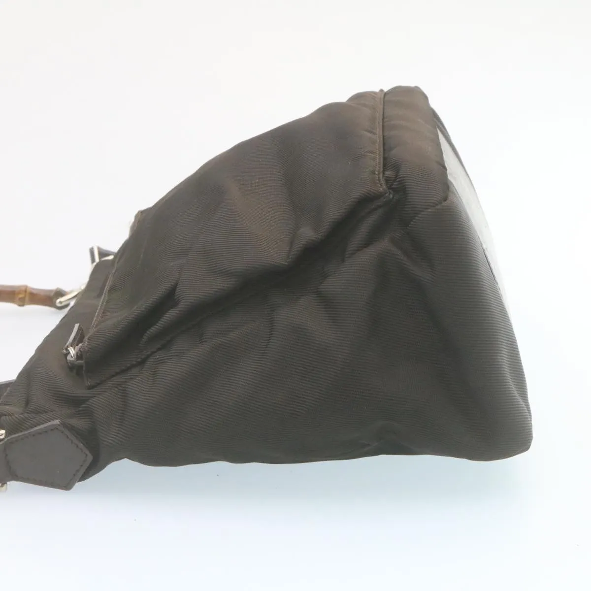 Gucci Bamboo 2Way Shoulder Bag Nylon Dark Brown  ki1593