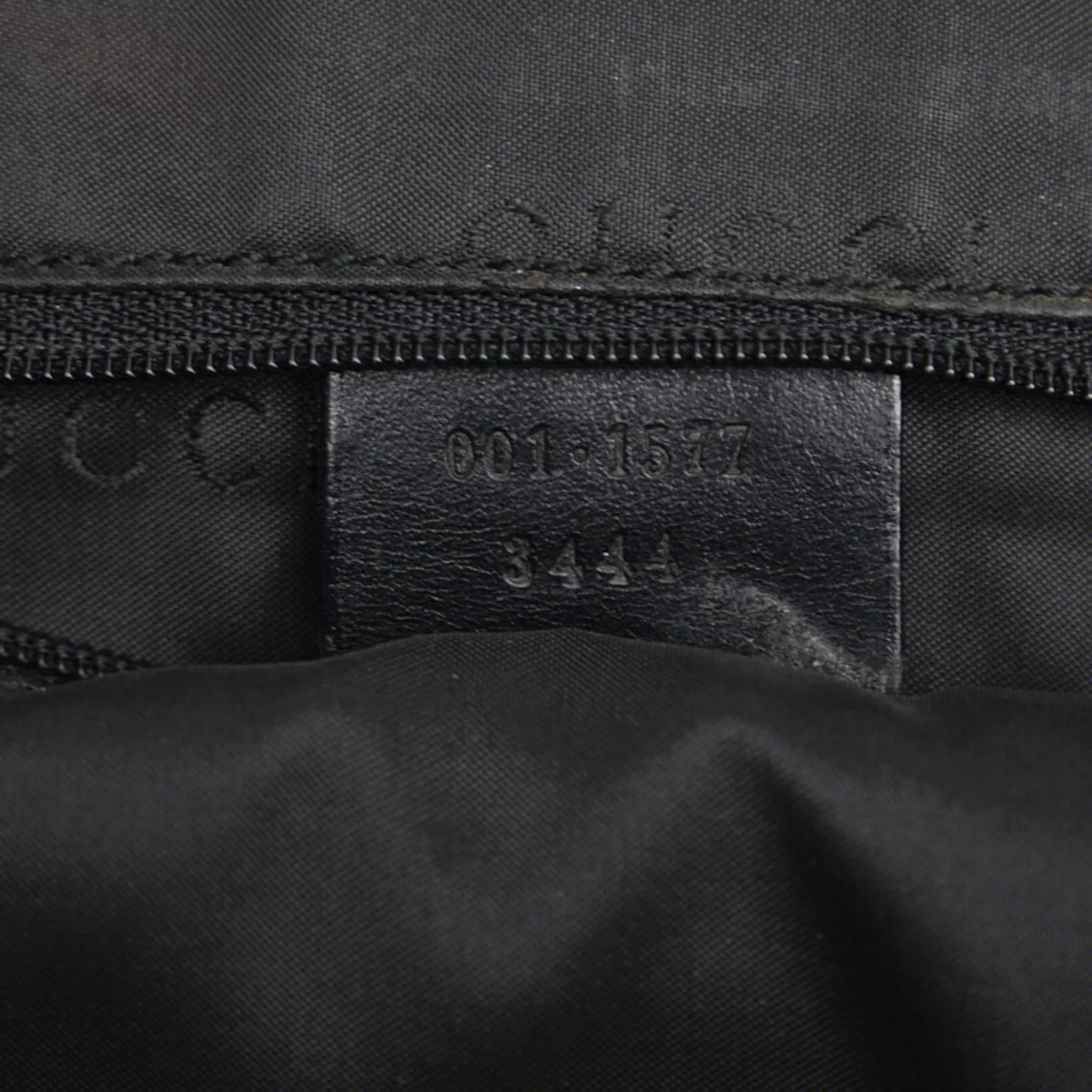 GUCCI Bamboo Handbag One Shoulder Bag 001 1577 Black Canvas Leather Women's