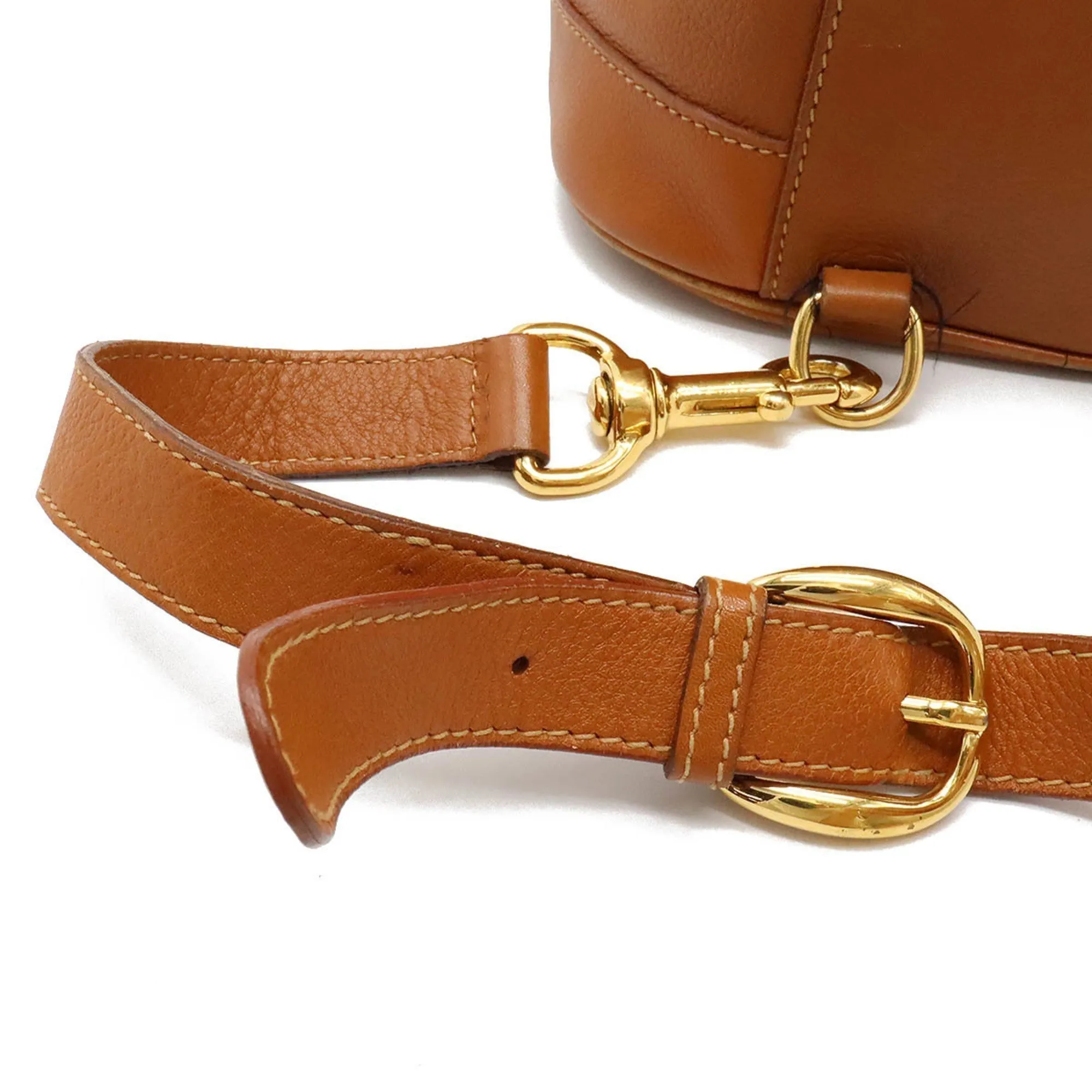 GUCCI Bamboo Shoulder Bag Leather Camel Brown 003.2113.0036