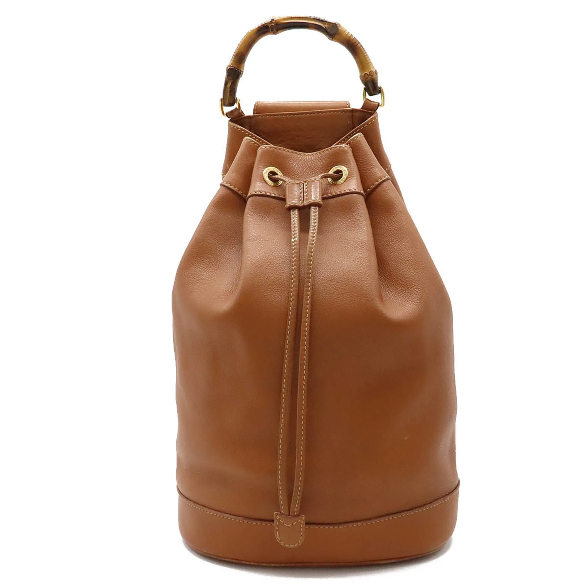 GUCCI Bamboo Shoulder Bag Leather Camel Brown 003.2113.0036