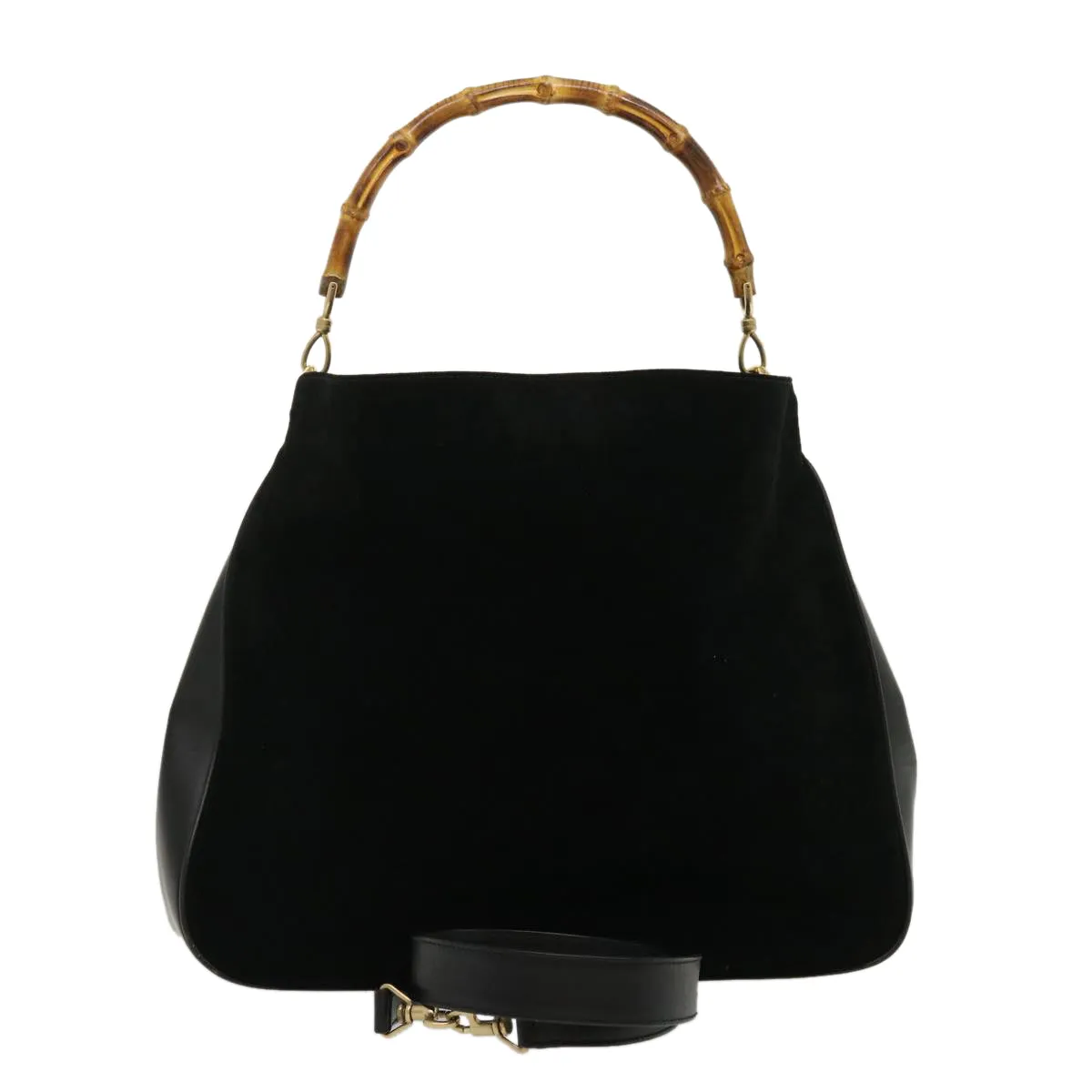GUCCI Bamboo Shoulder Bag Leather Suede Brown  ki1821