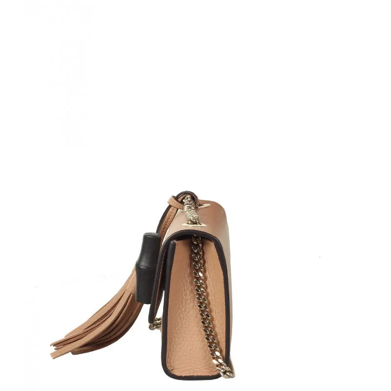 Gucci Beige leather Miss Bamboo shoulder bag