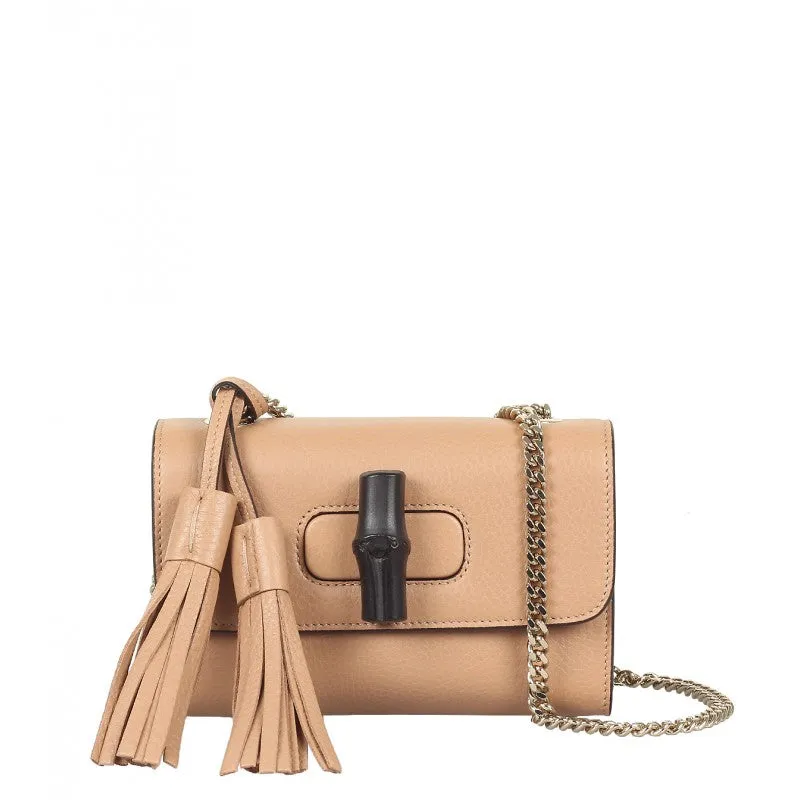 Gucci Beige leather Miss Bamboo shoulder bag