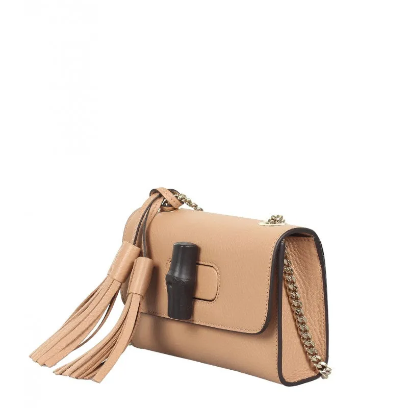 Gucci Beige leather Miss Bamboo shoulder bag