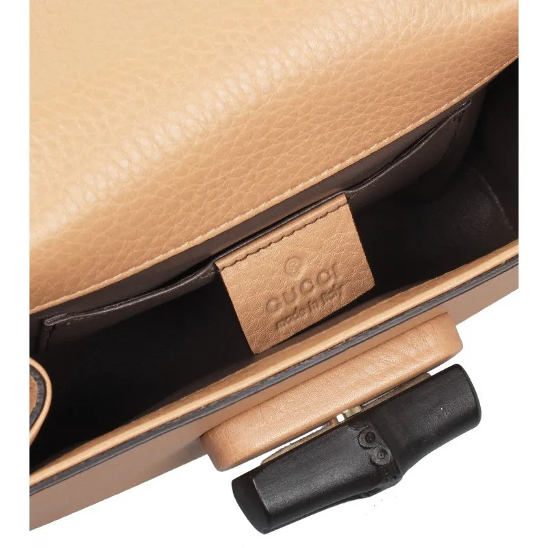 Gucci Beige leather Miss Bamboo shoulder bag