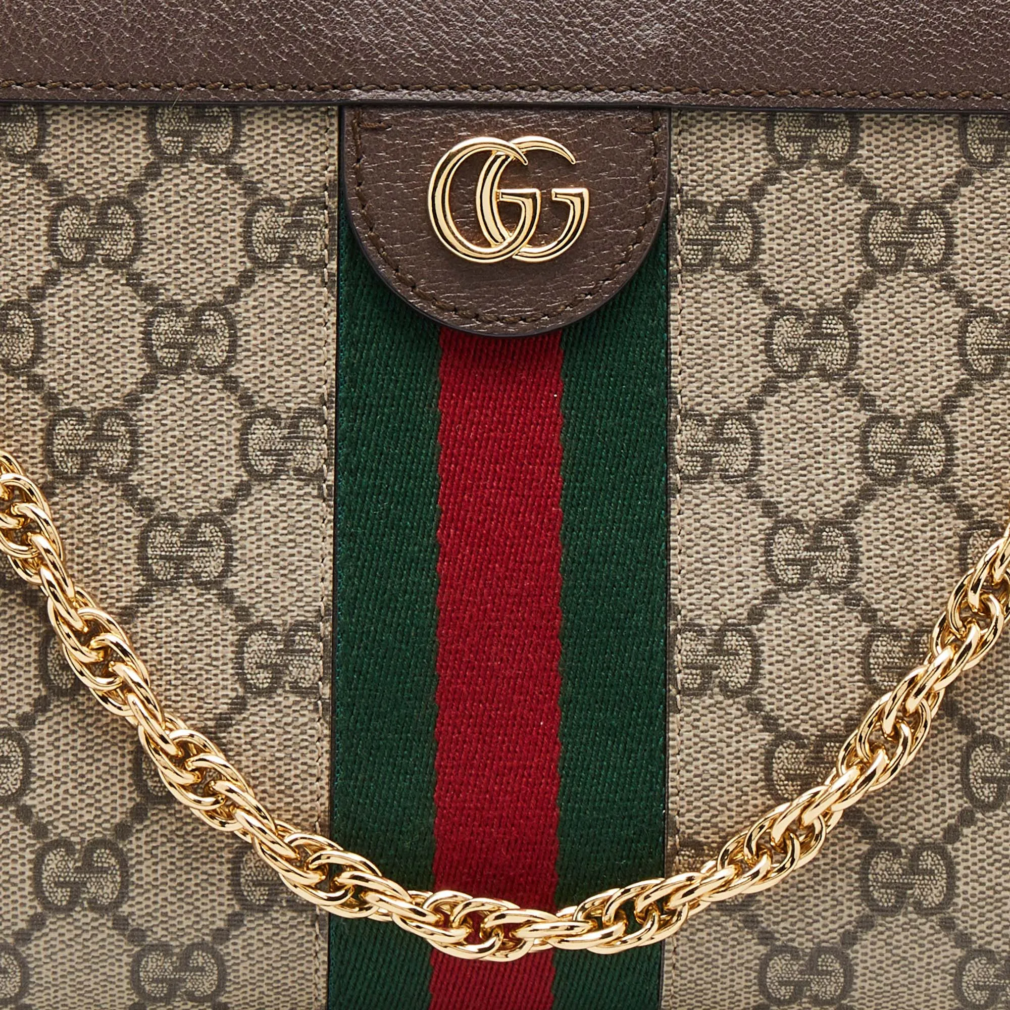 Gucci Beige/Brown GG Supreme Canvas  Ophidia Shoulder Bag