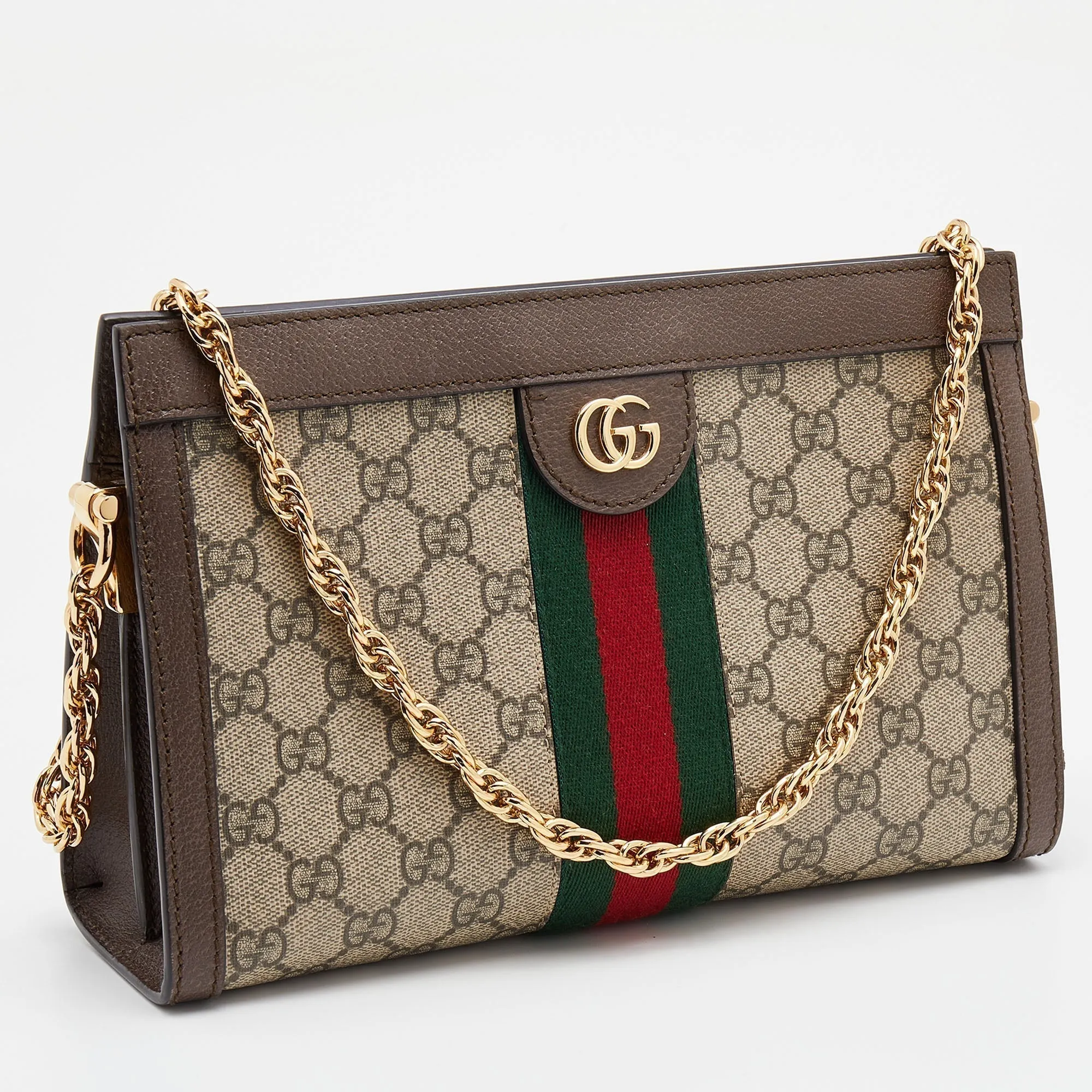 Gucci Beige/Brown GG Supreme Canvas  Ophidia Shoulder Bag