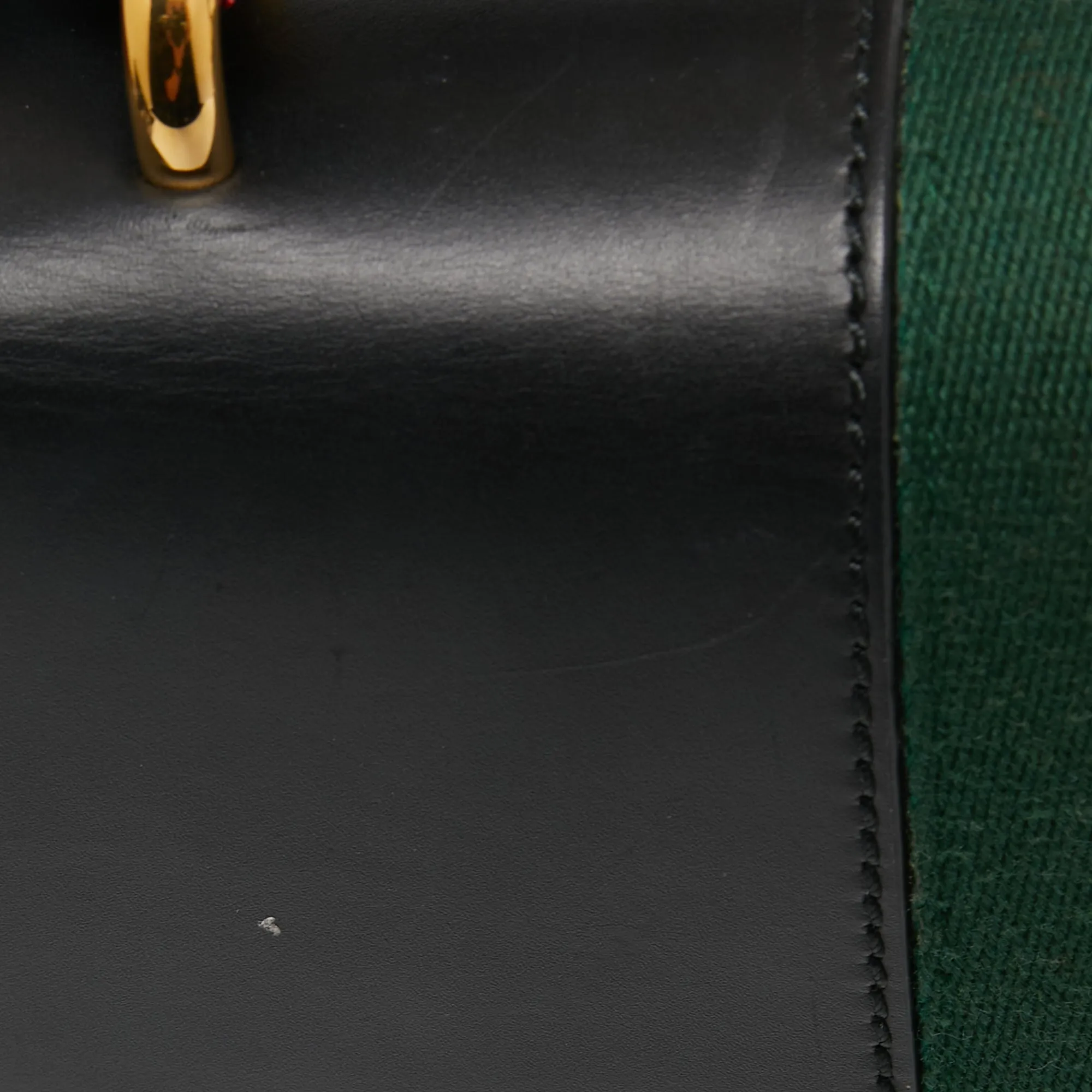 Gucci Black Leather Small Web Sylvie Shoulder Bag