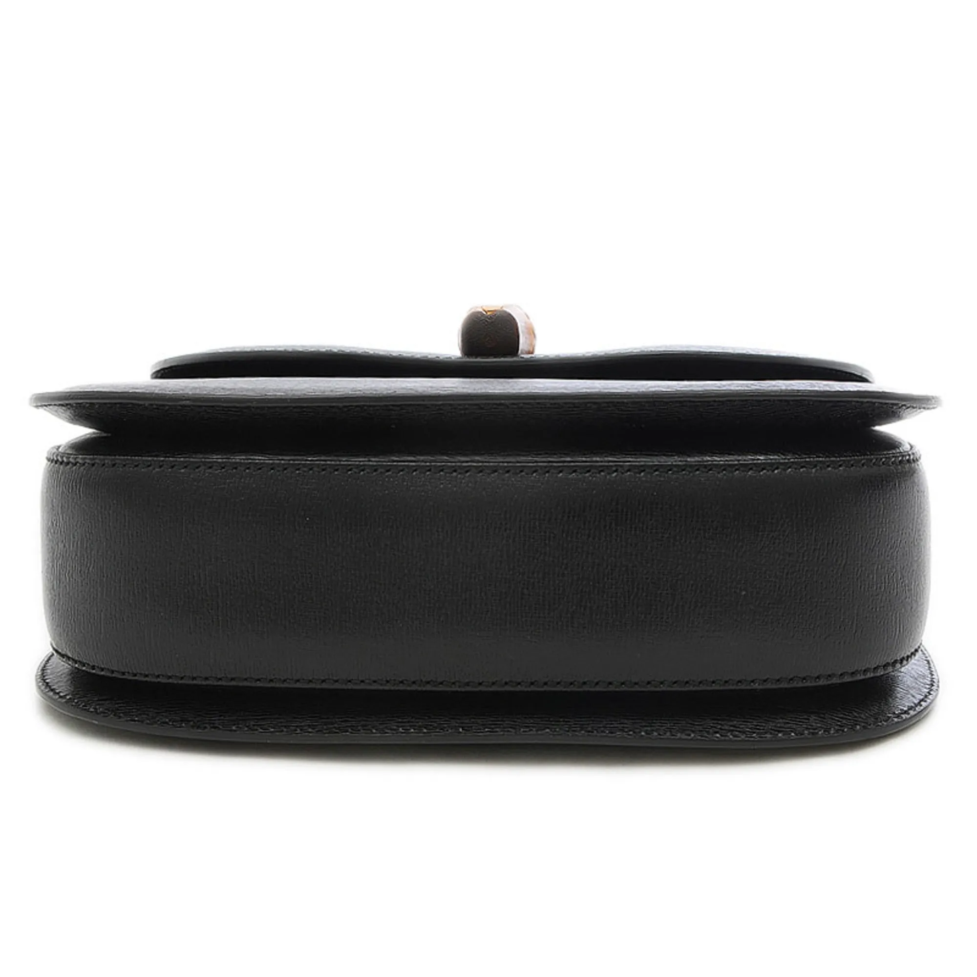 Gucci Classic Bamboo Top Handle Bag 2Way Shoulder Leather Black 409398