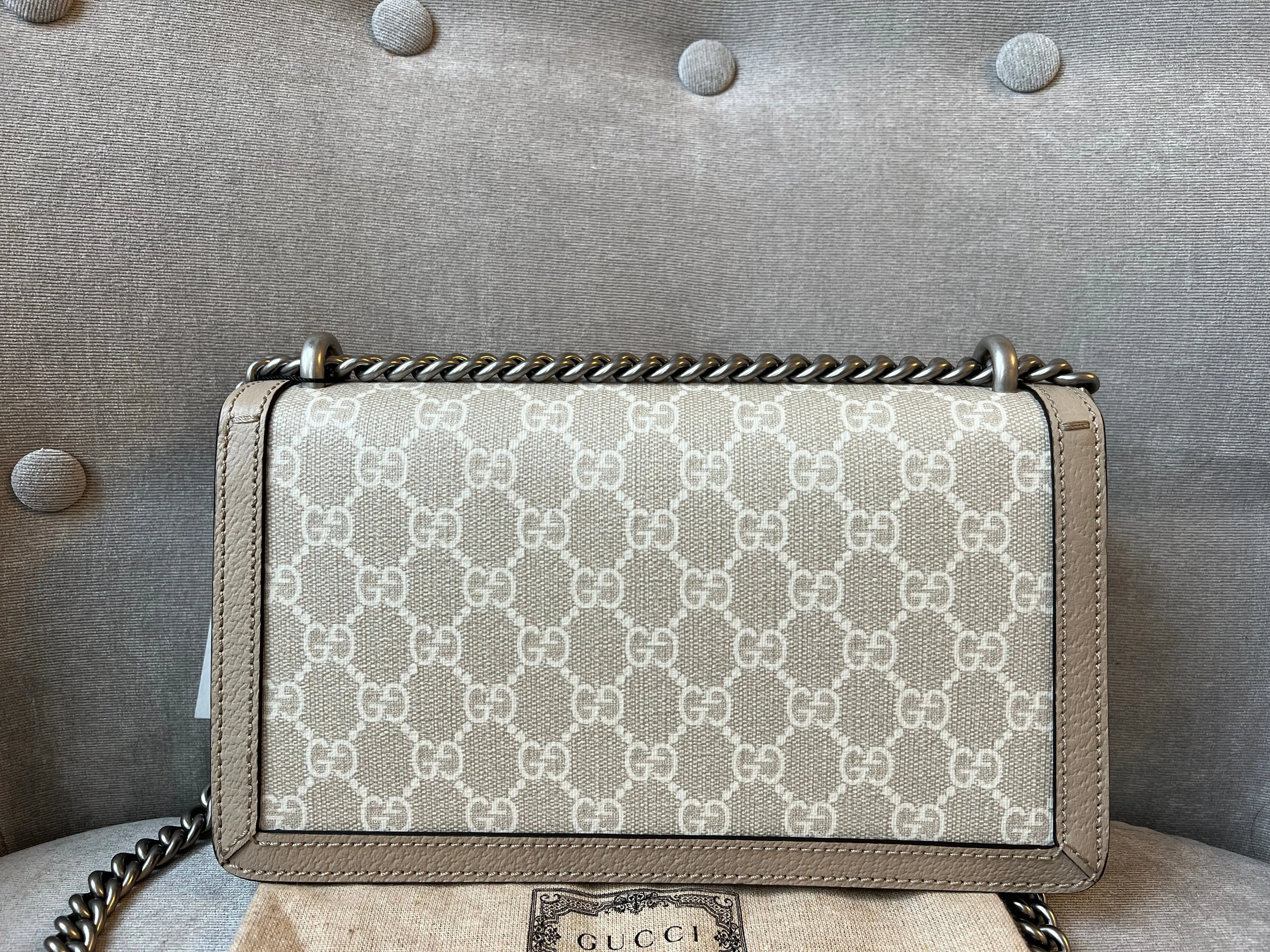 Gucci Dionysus GG Small Shoulder Bag in White and Beige Canvas (RRP 2,130)