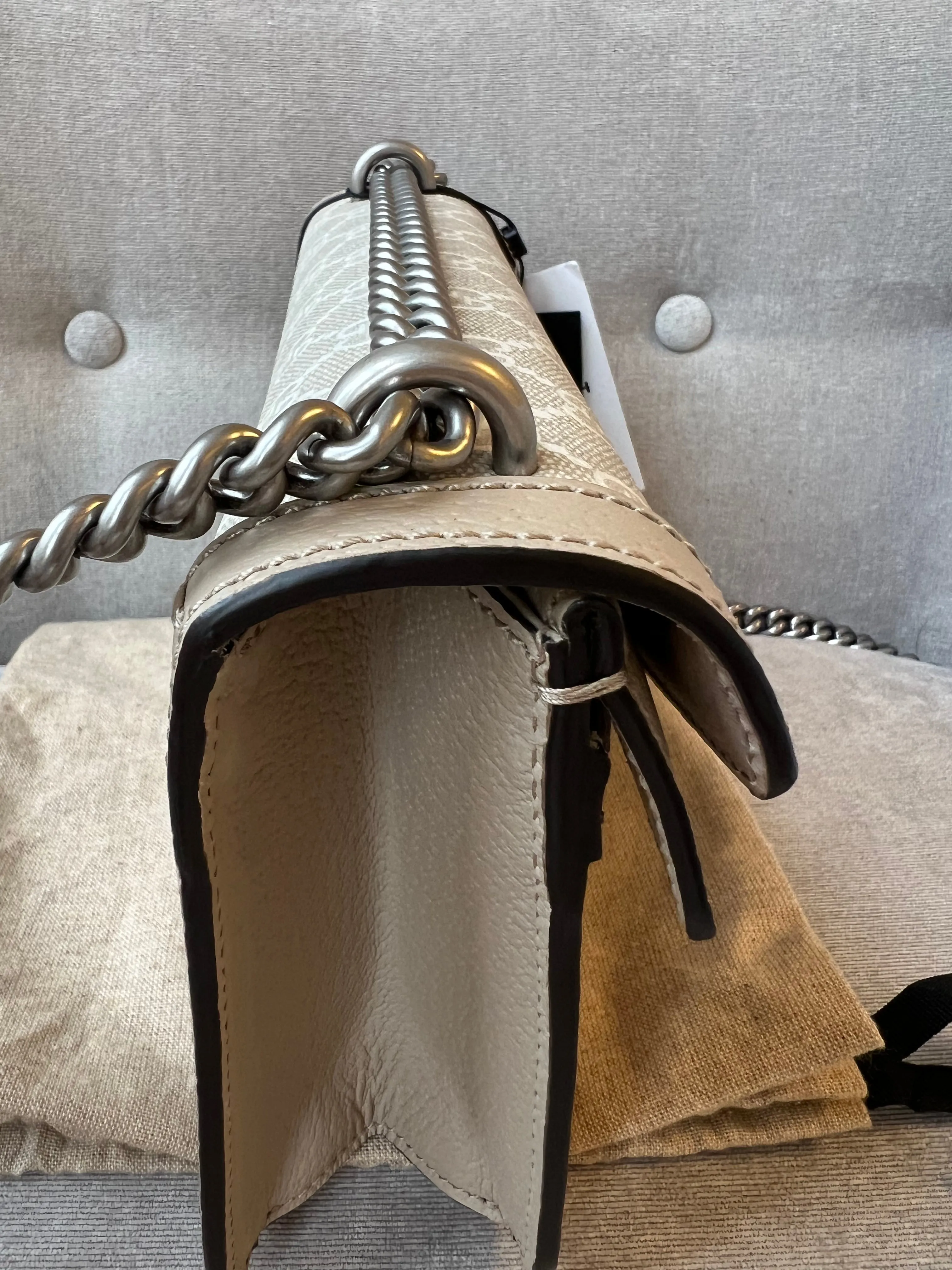 Gucci Dionysus GG Small Shoulder Bag in White and Beige Canvas (RRP 2,130)