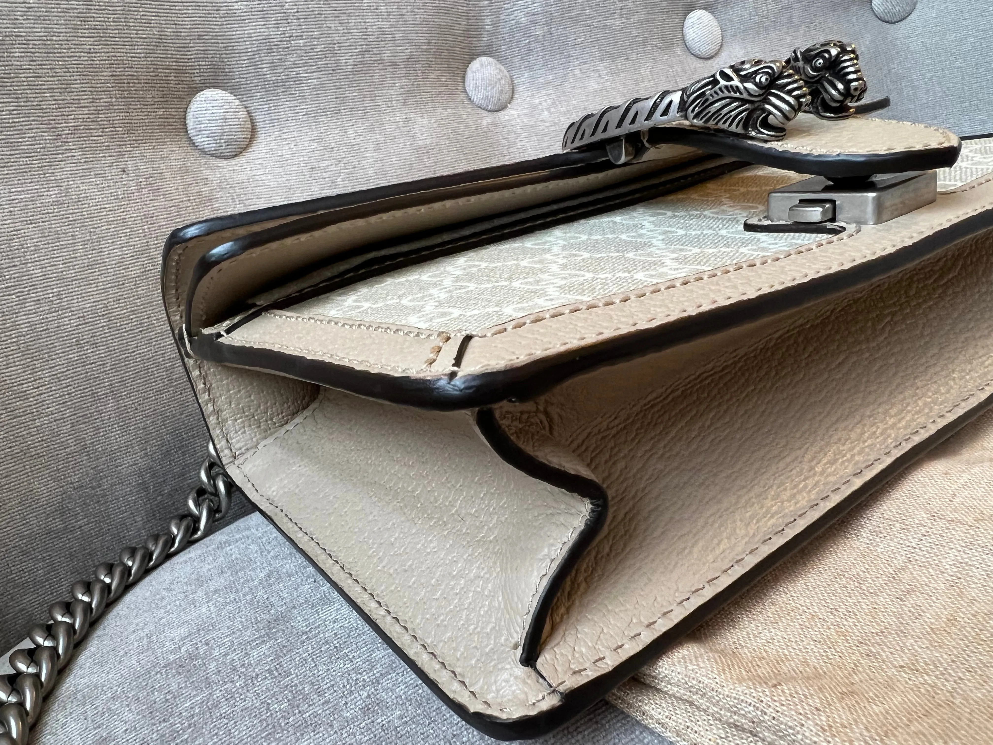 Gucci Dionysus GG Small Shoulder Bag in White and Beige Canvas (RRP 2,130)
