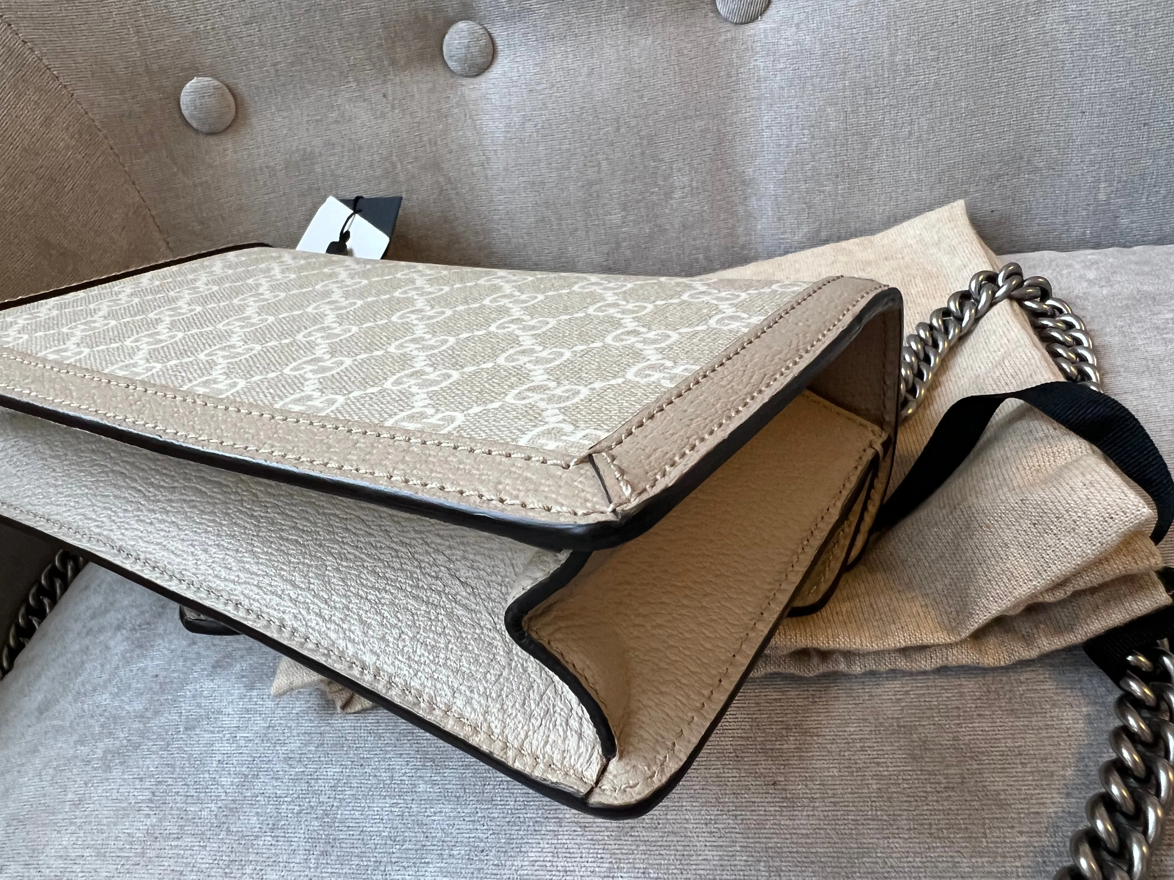Gucci Dionysus GG Small Shoulder Bag in White and Beige Canvas (RRP 2,130)