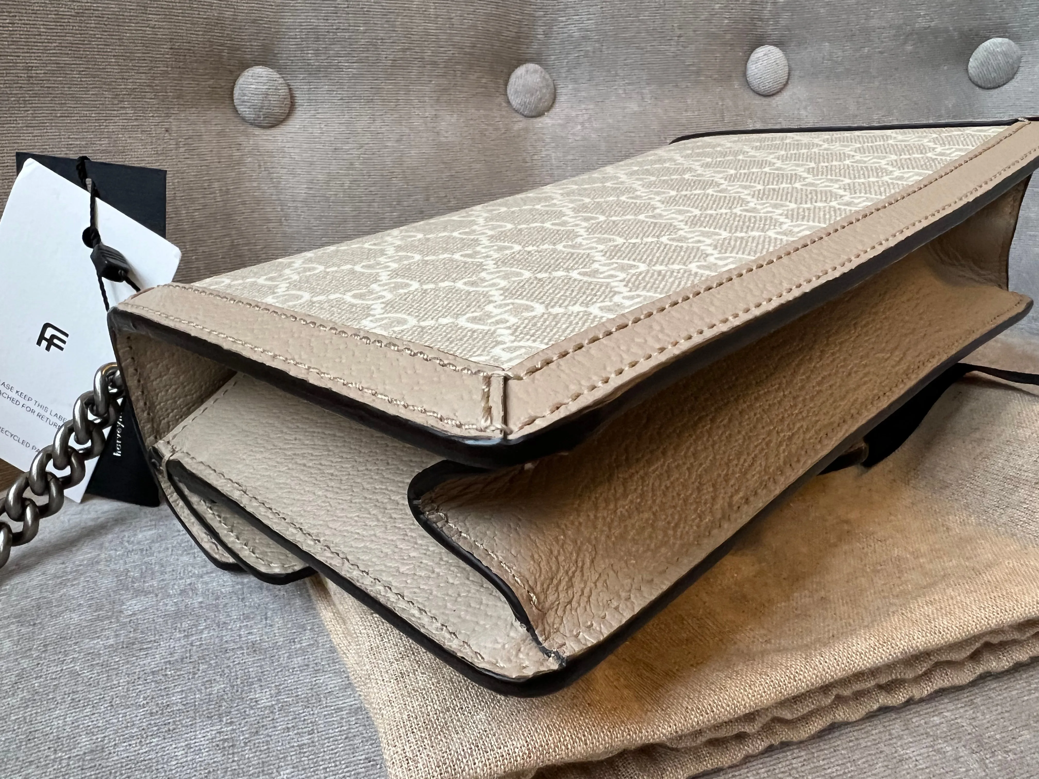 Gucci Dionysus GG Small Shoulder Bag in White and Beige Canvas (RRP 2,130)