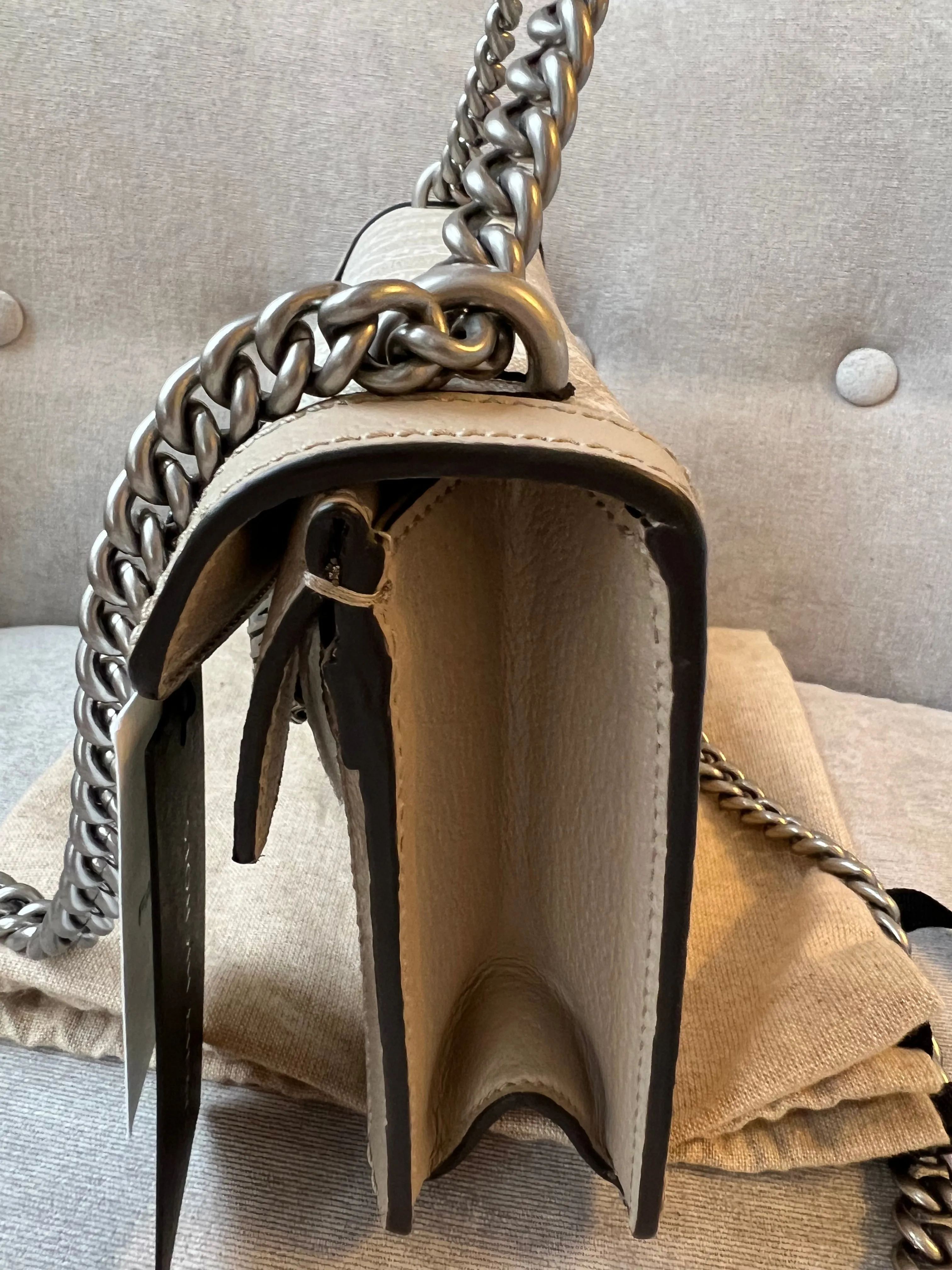 Gucci Dionysus GG Small Shoulder Bag in White and Beige Canvas (RRP 2,130)