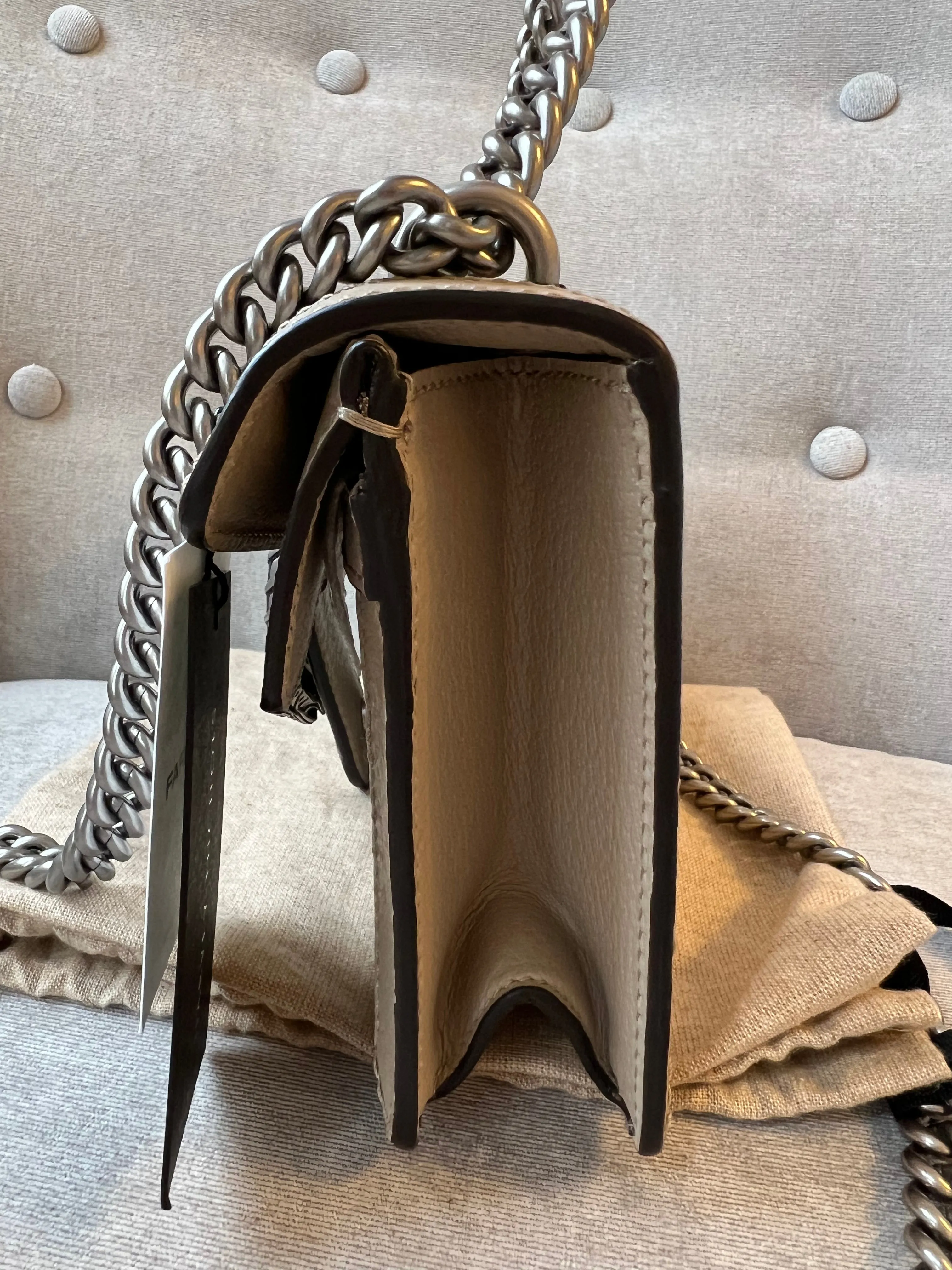Gucci Dionysus GG Small Shoulder Bag in White and Beige Canvas (RRP 2,130)
