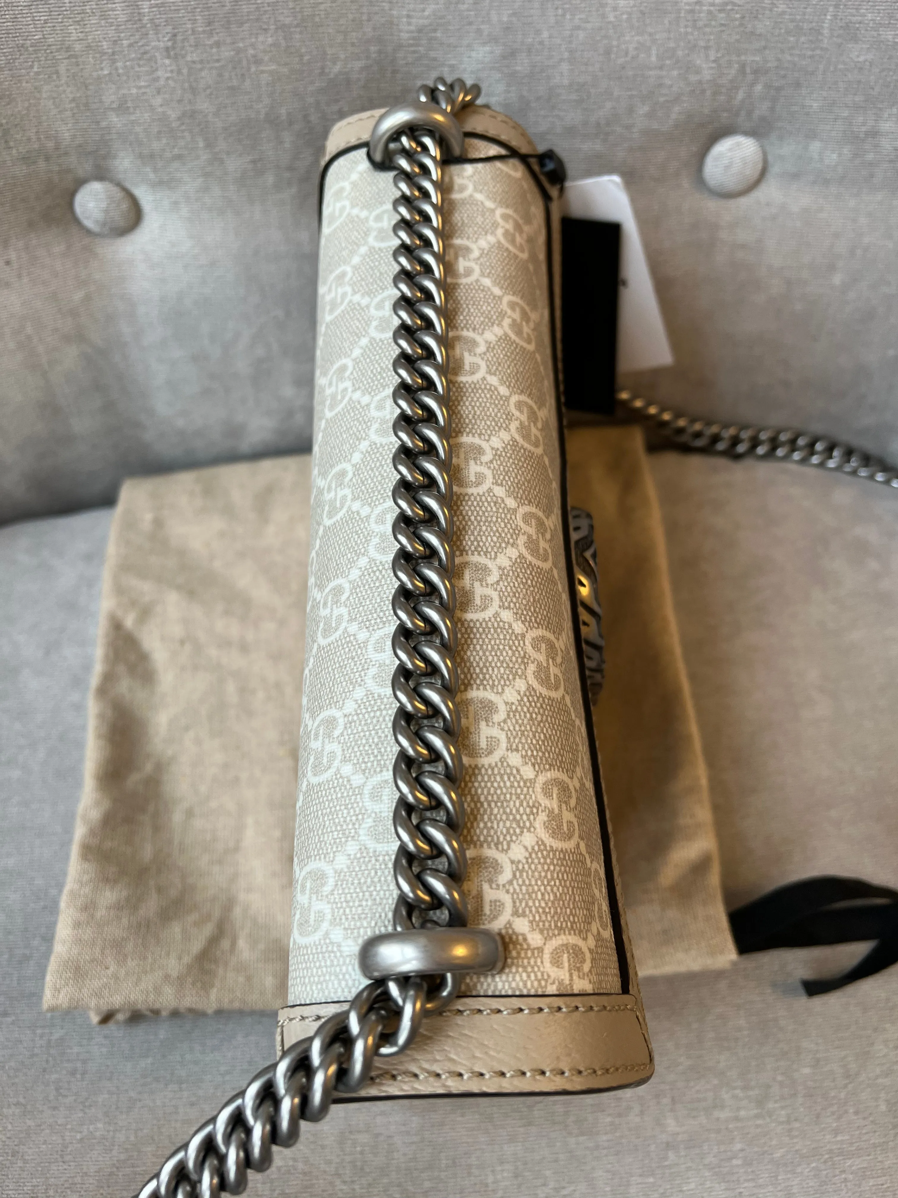 Gucci Dionysus GG Small Shoulder Bag in White and Beige Canvas (RRP 2,130)