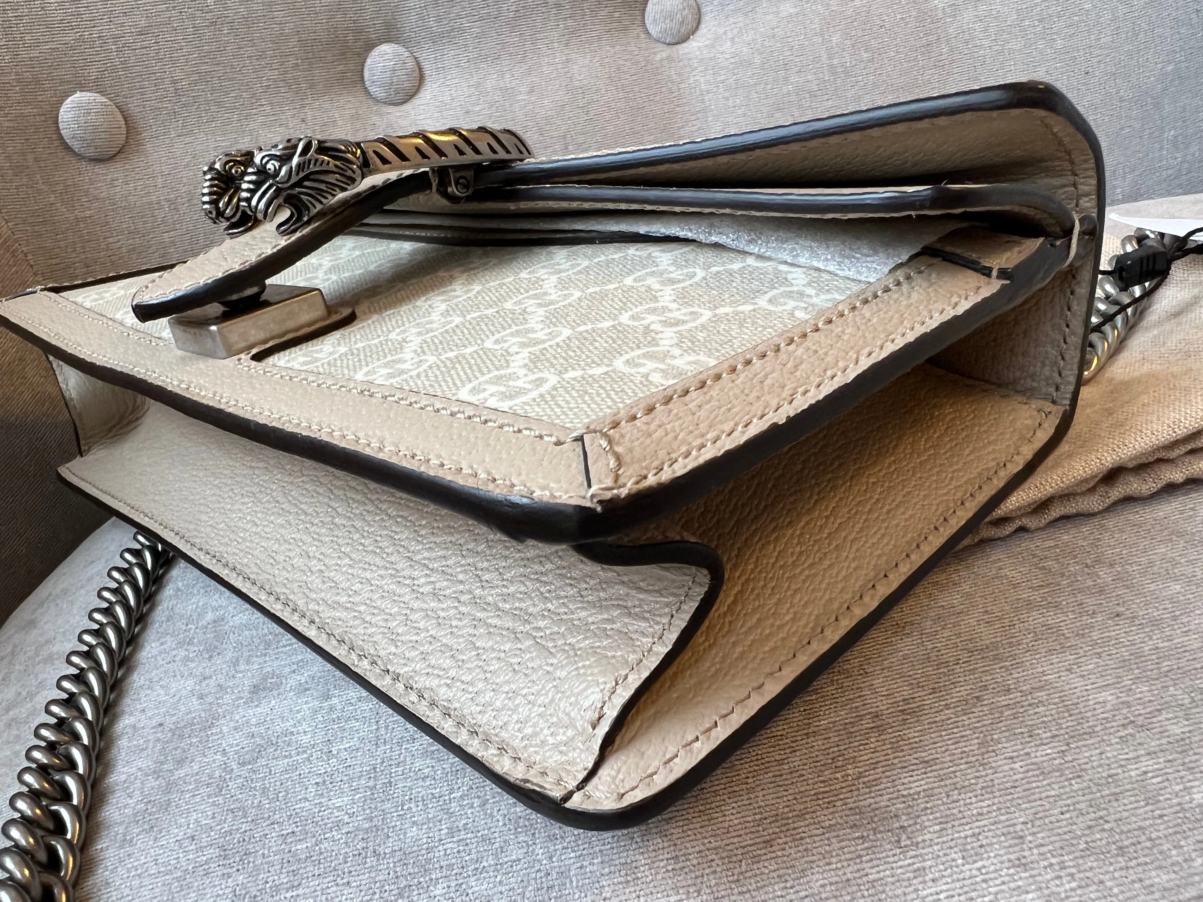 Gucci Dionysus GG Small Shoulder Bag in White and Beige Canvas (RRP 2,130)