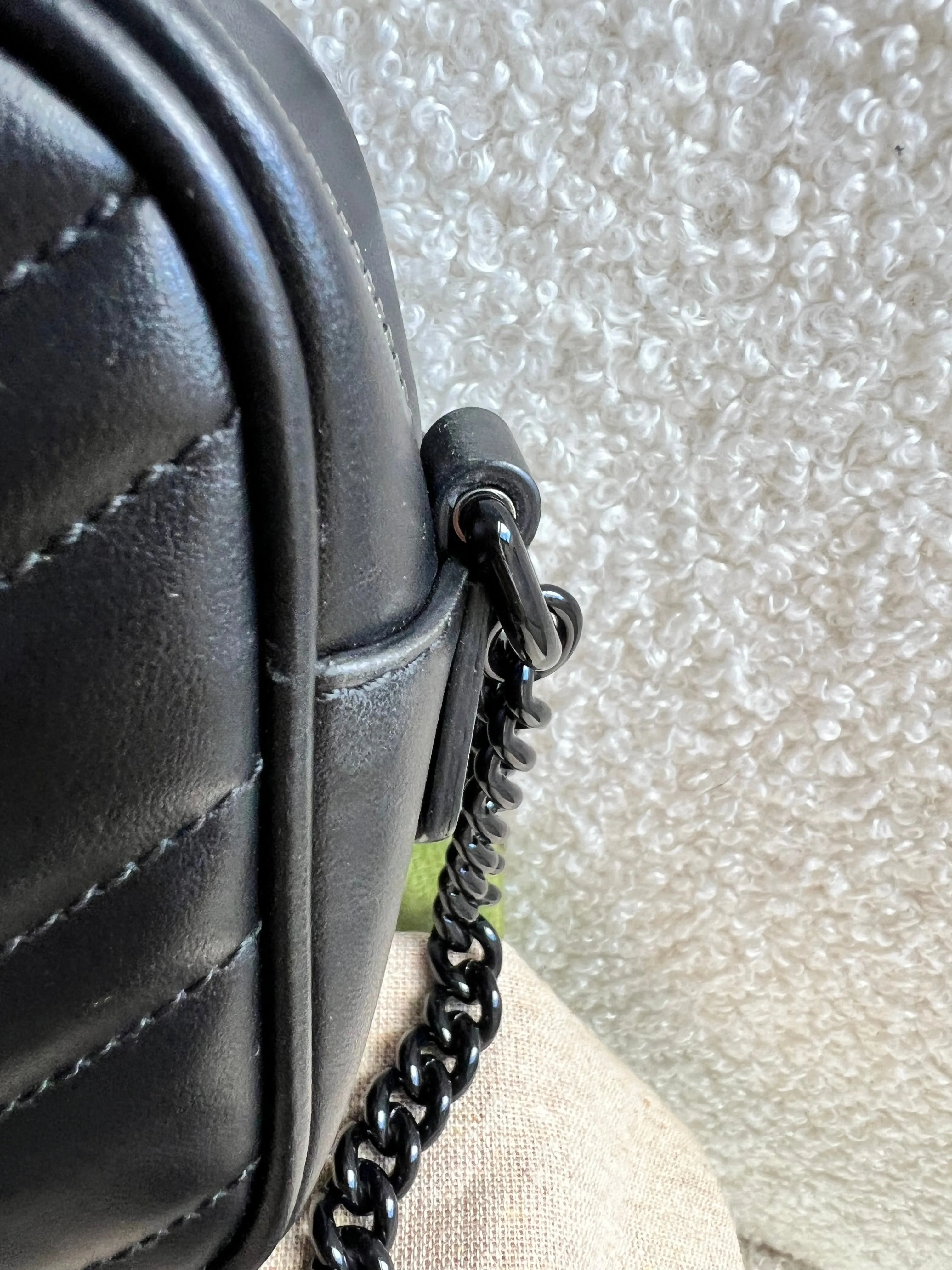 Gucci GG Black on Black Marmont Mini Shoulder Bag (RRP ??1,160)