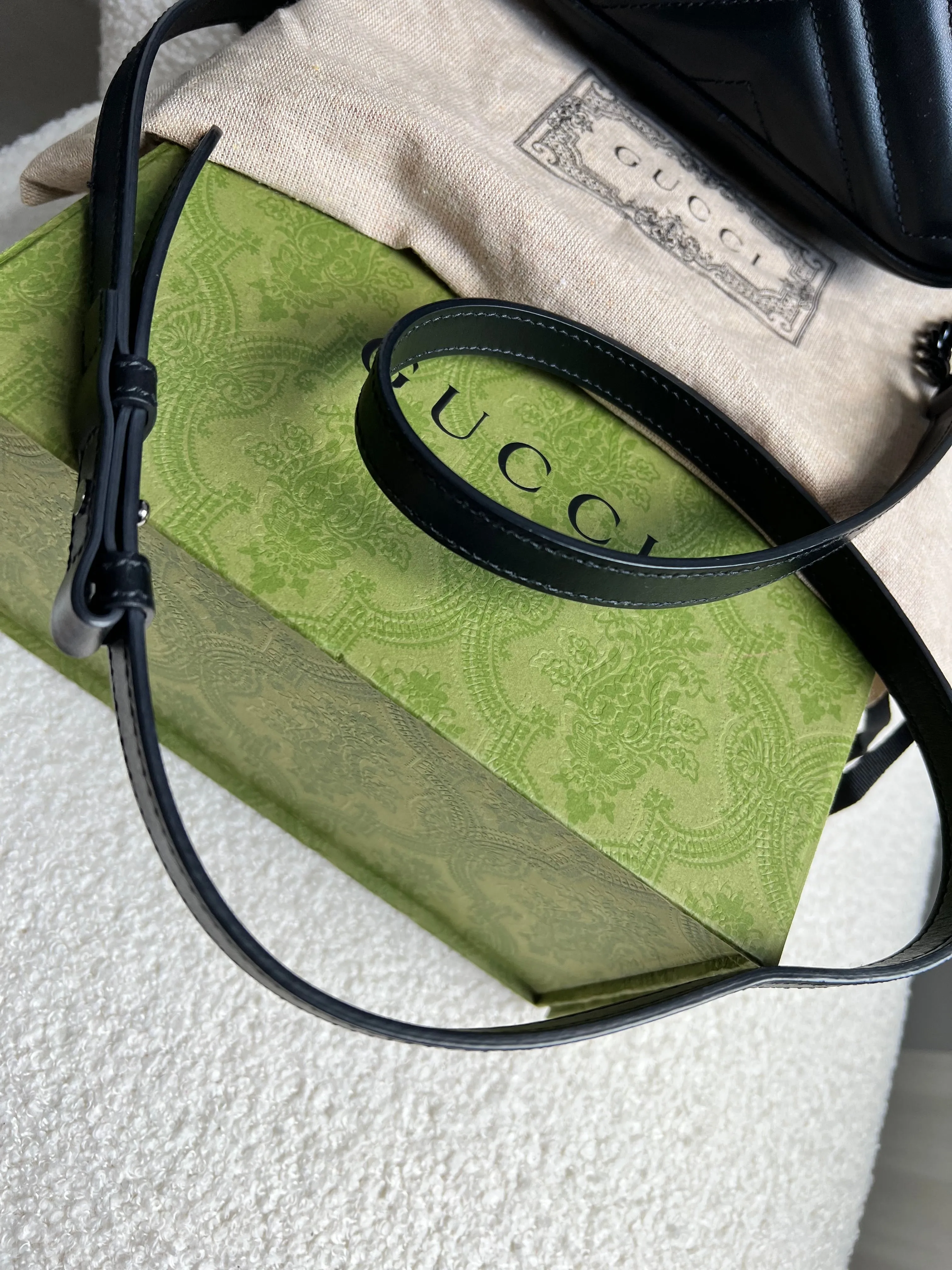 Gucci GG Black on Black Marmont Mini Shoulder Bag (RRP ??1,160)