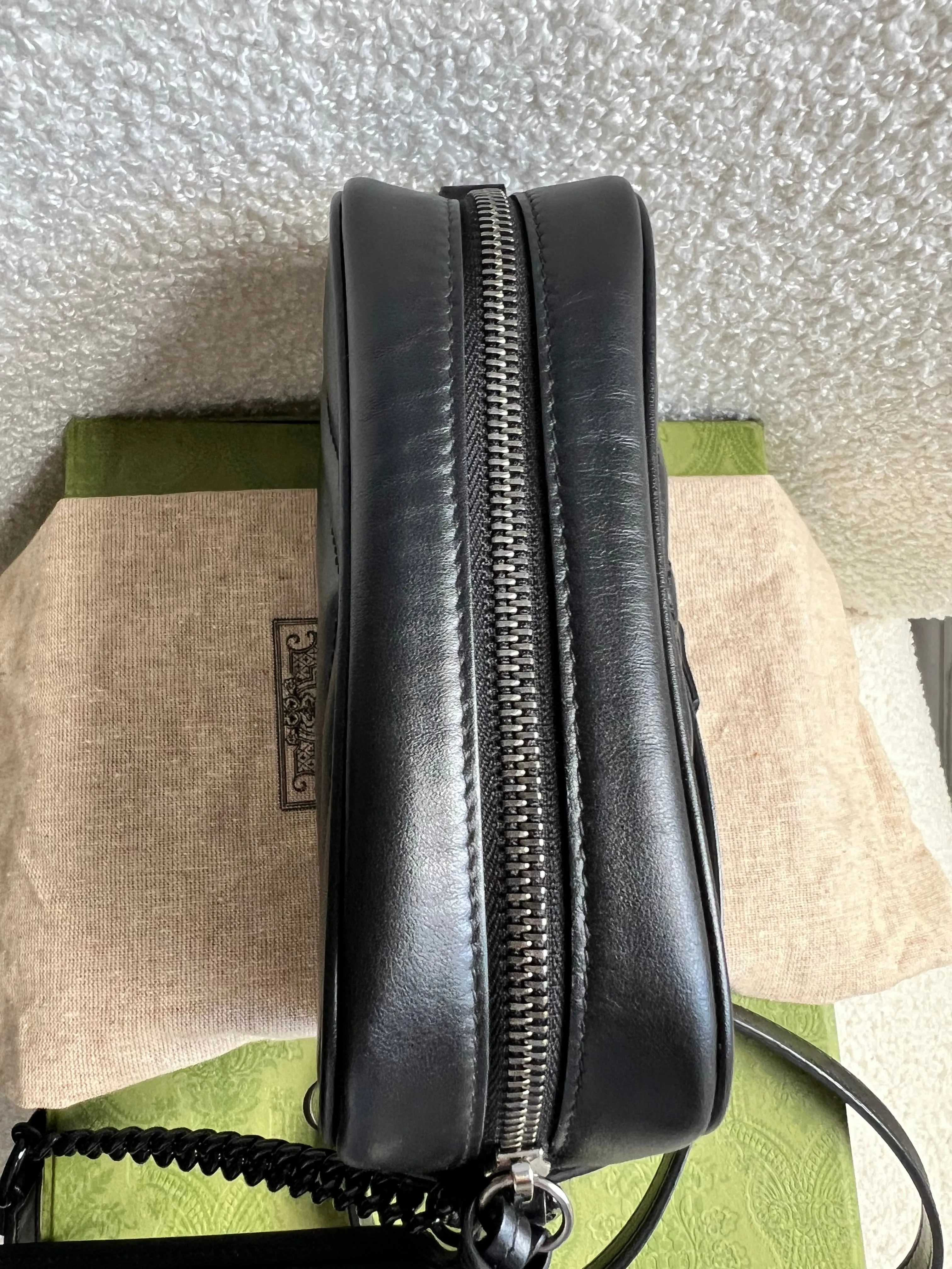 Gucci GG Black on Black Marmont Mini Shoulder Bag (RRP ??1,160)