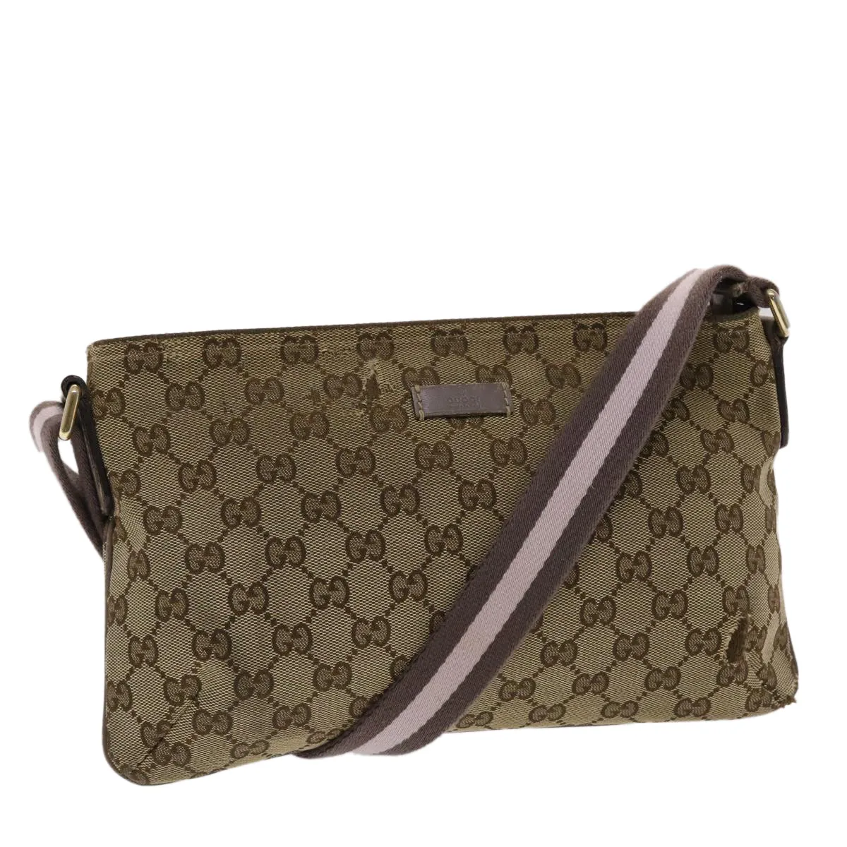 GUCCI GG Canvas Sherry Line Shoulder Bag Beige Pink  49065