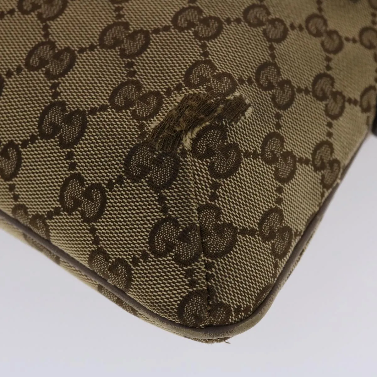 GUCCI GG Canvas Sherry Line Shoulder Bag Beige Pink  49065