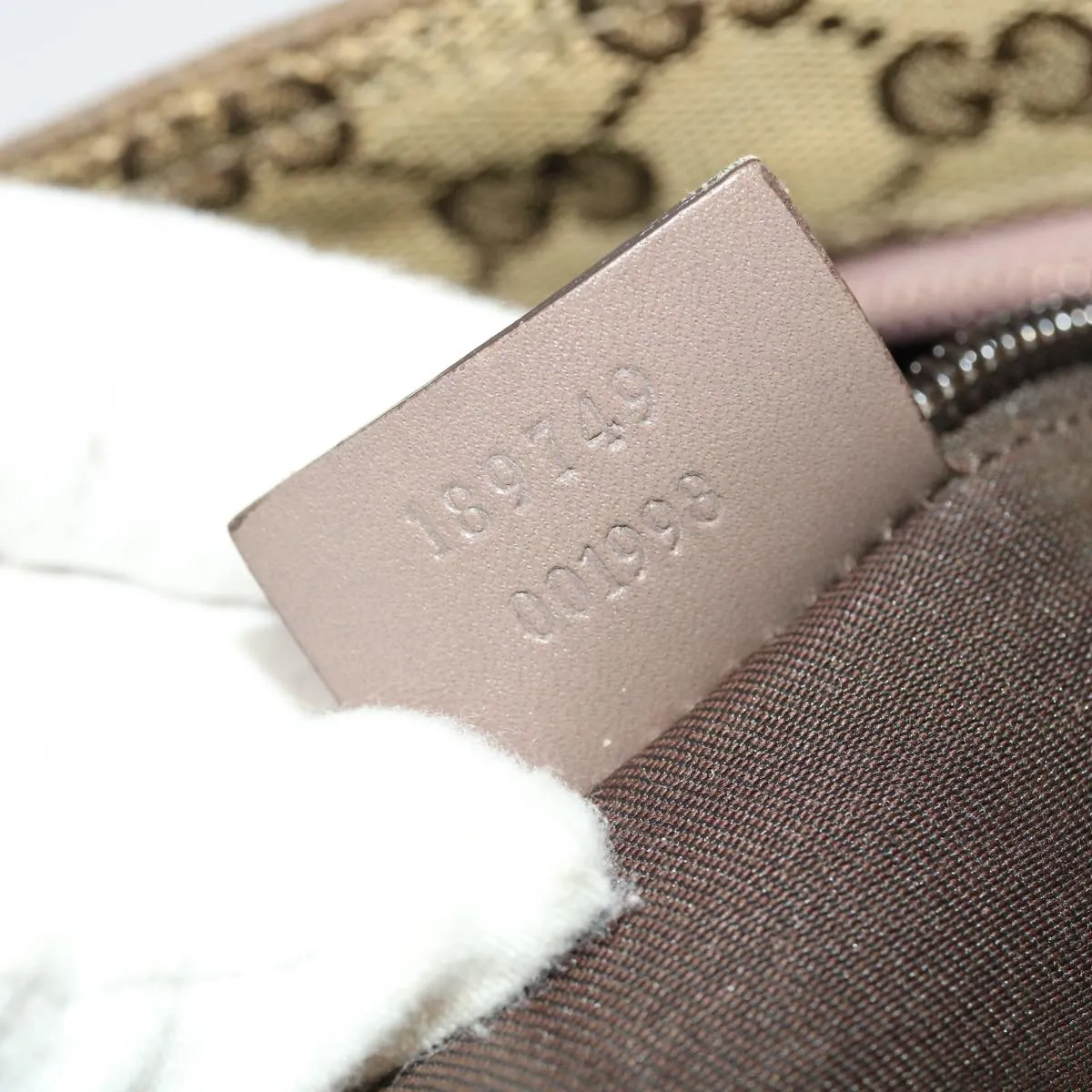 GUCCI GG Canvas Sherry Line Shoulder Bag Beige Pink  49065