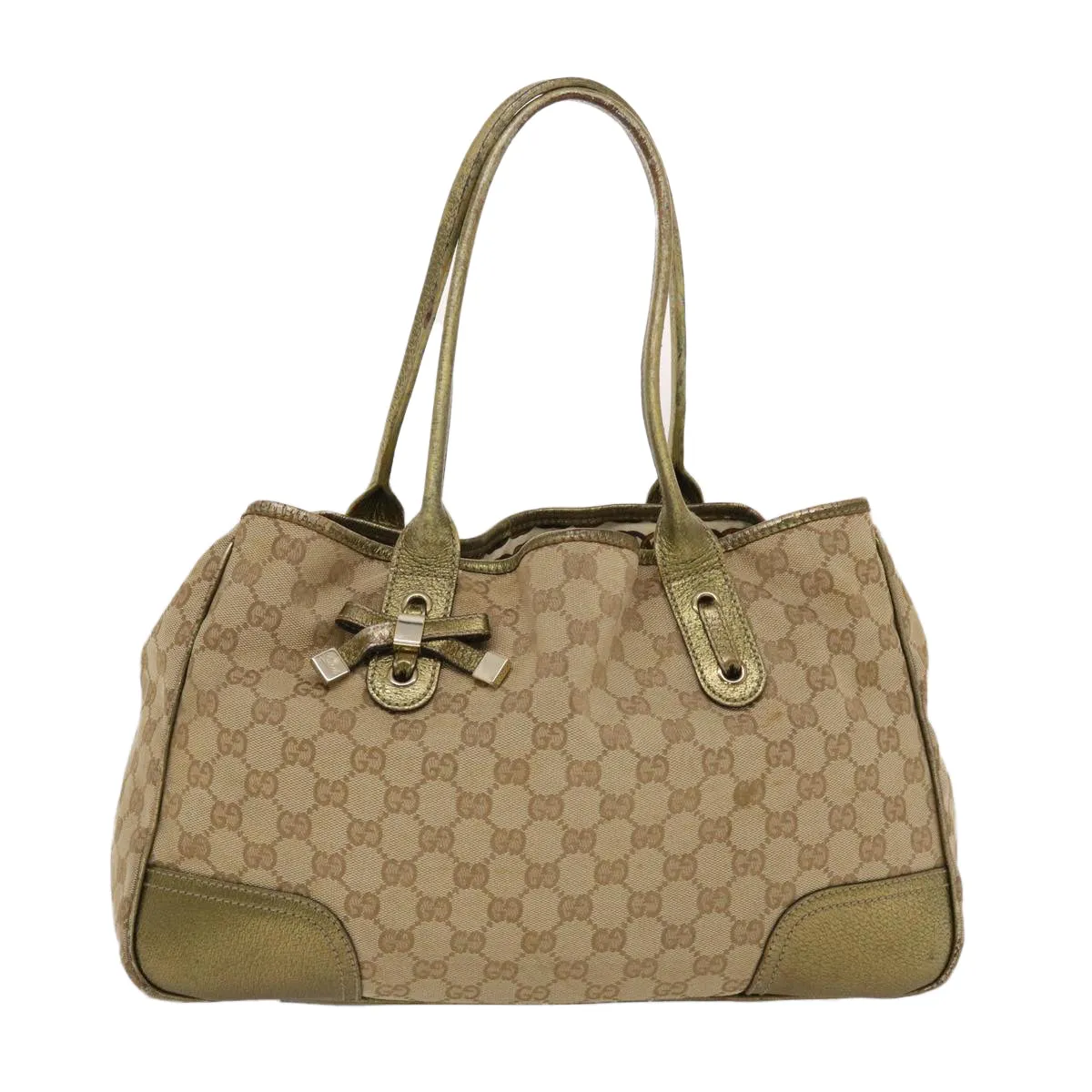 GUCCI GG Canvas Shoulder Bag Beige Gold  49063