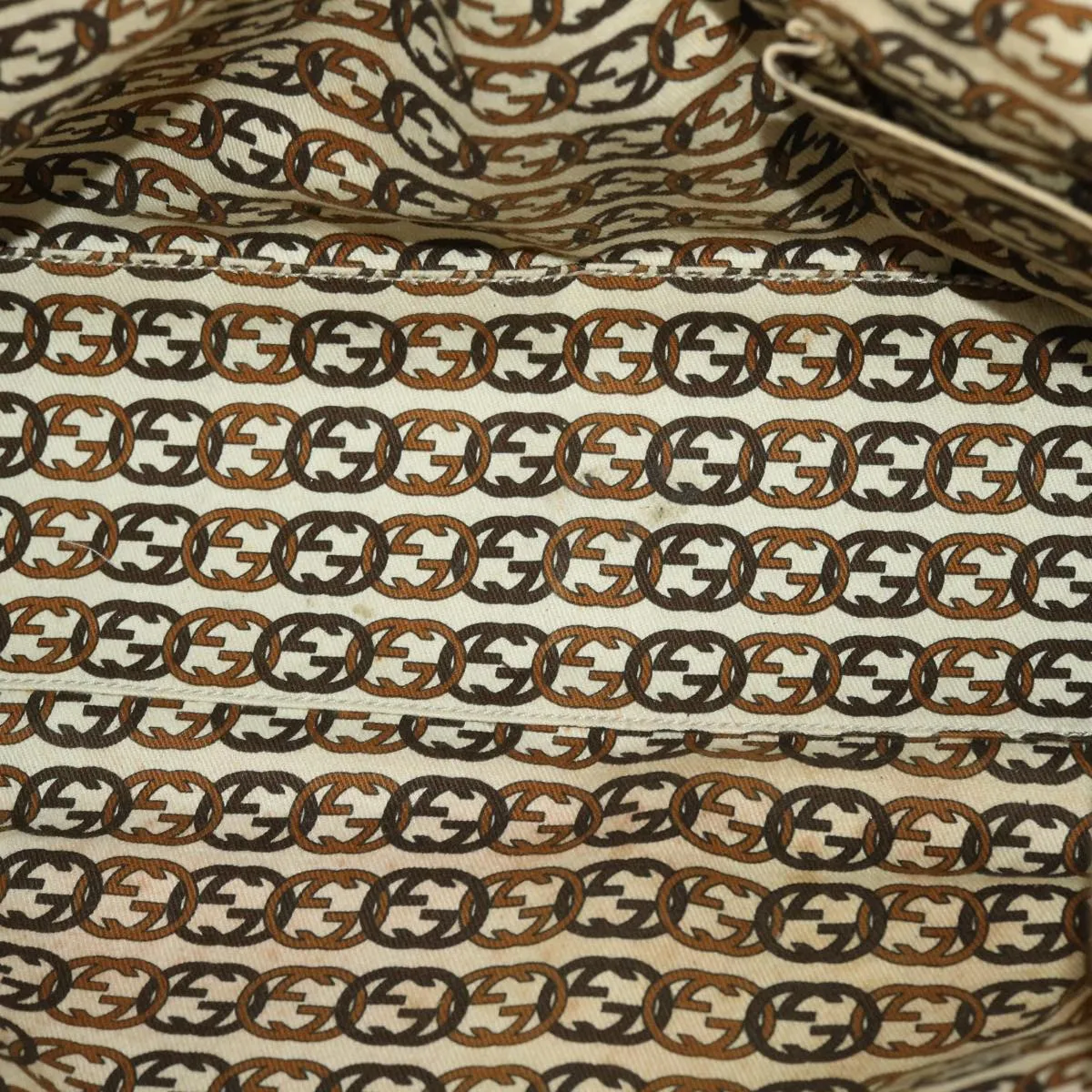 GUCCI GG Canvas Shoulder Bag Beige Gold  49063