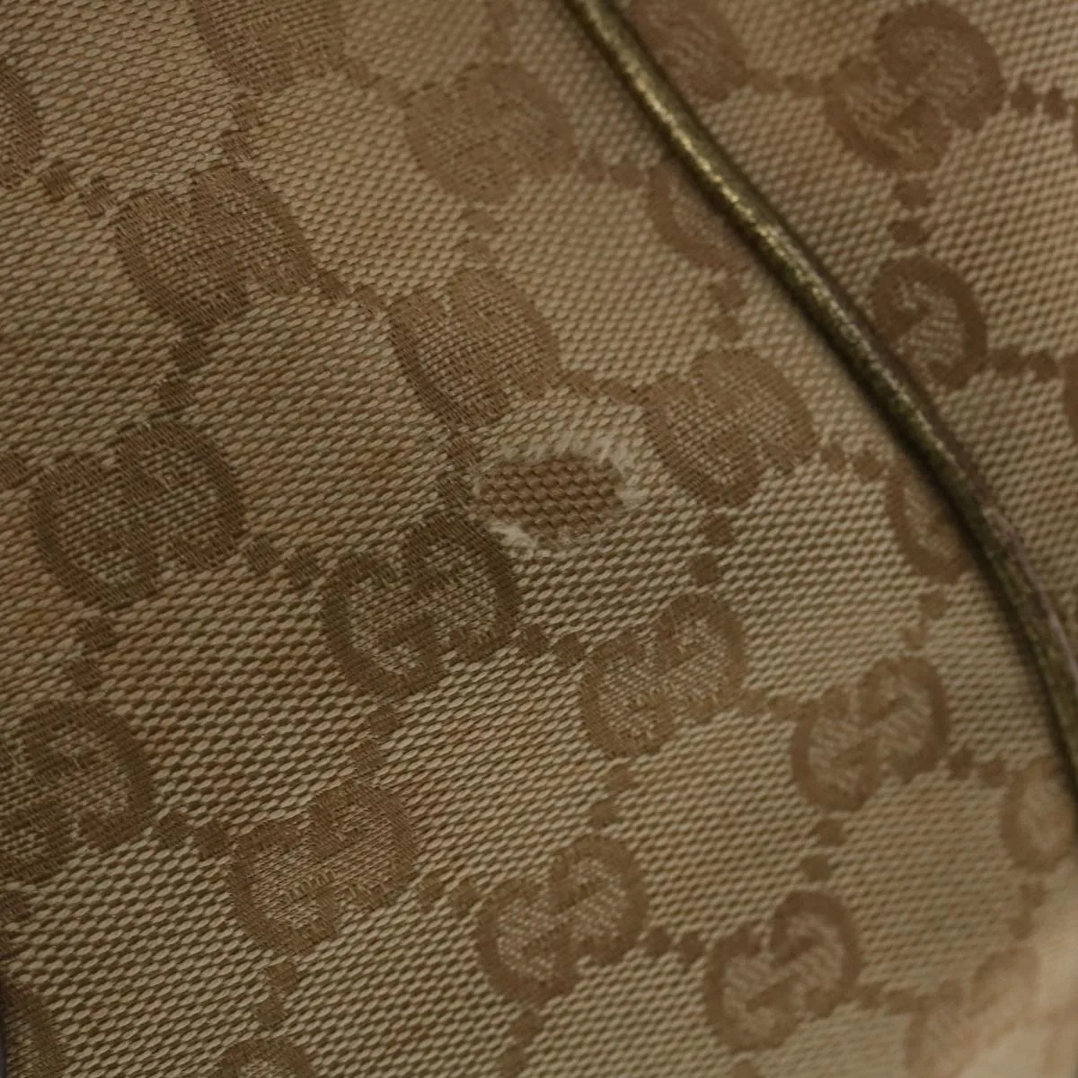 GUCCI GG Canvas Shoulder Bag Beige Gold  49063