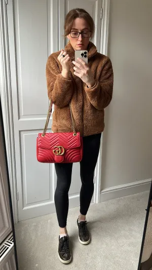 Gucci GG Hibiscus Red Marmont Medium Shoulder Bag (RRP ??2,340)